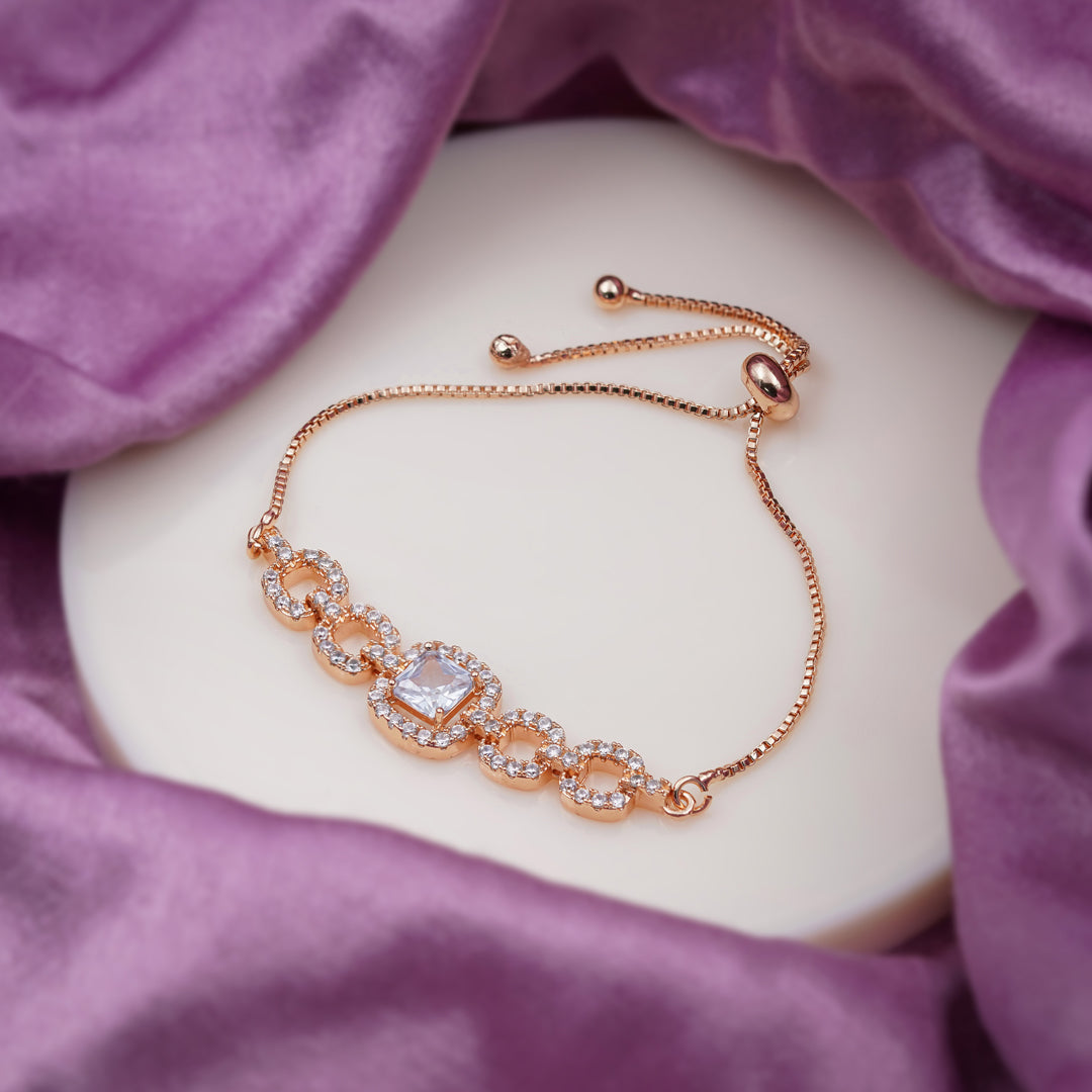 Cubic Zirconia Adjustable Slider Bracelet