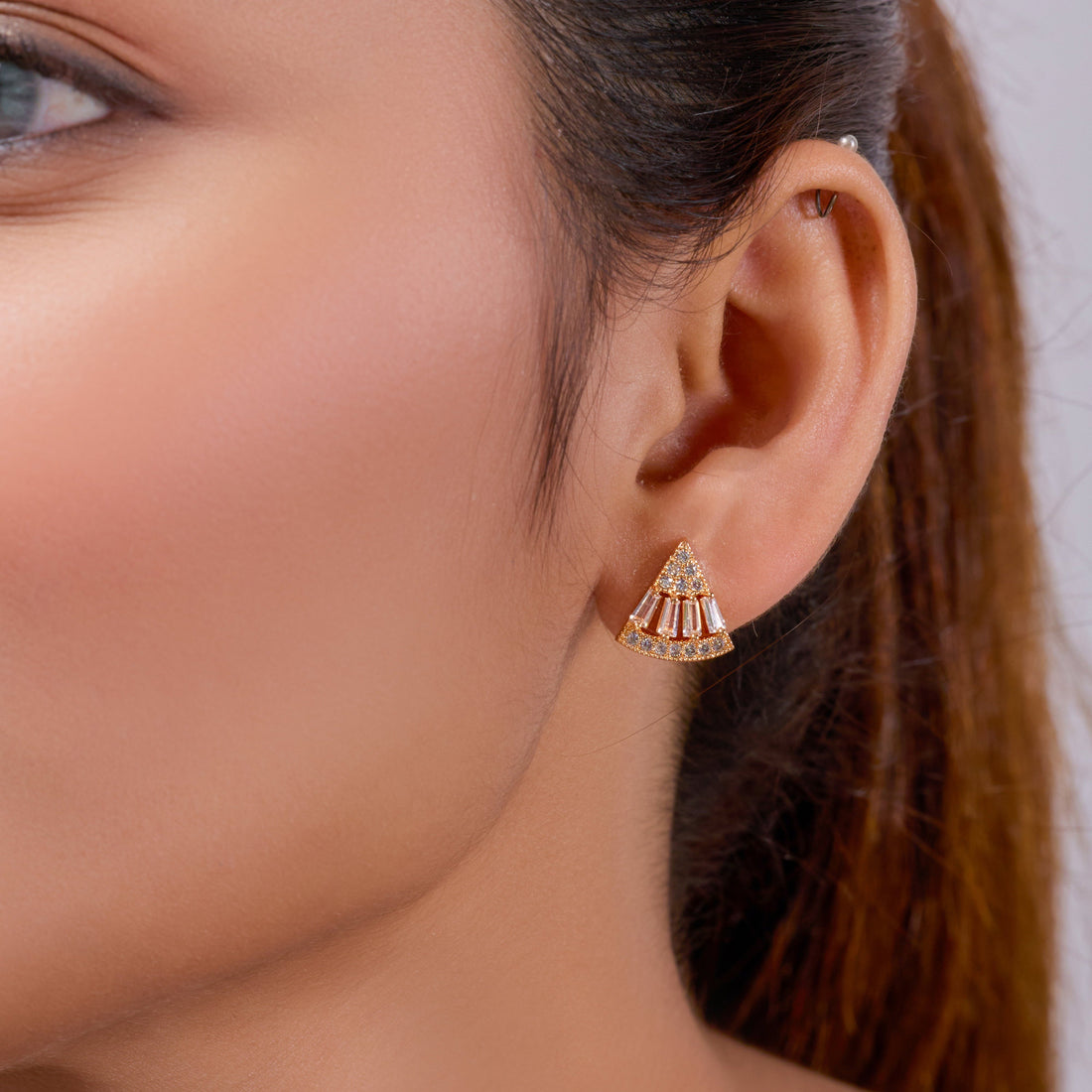 Opulence Arc Crystal Stud Earrings