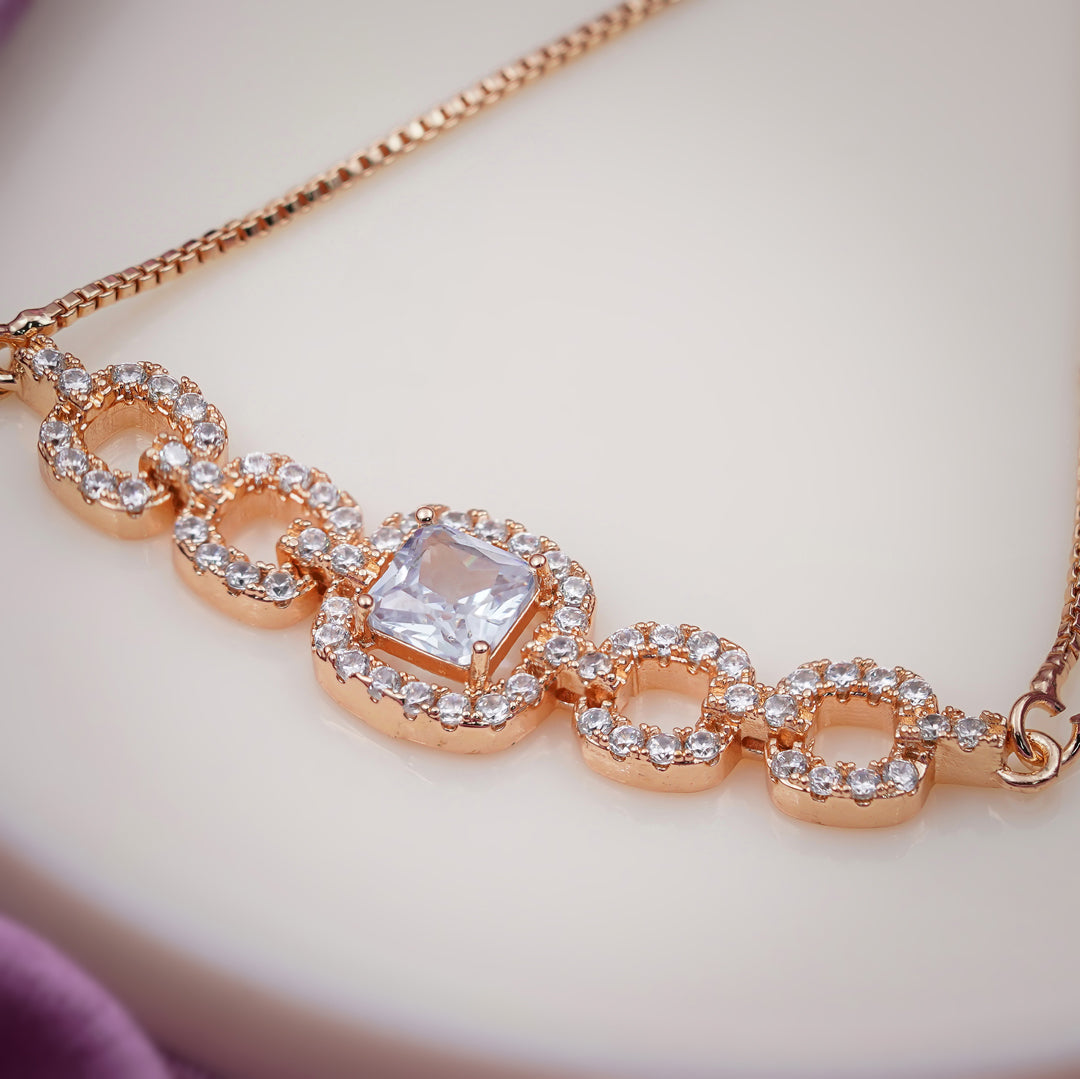 Cubic Zirconia Adjustable Slider Bracelet