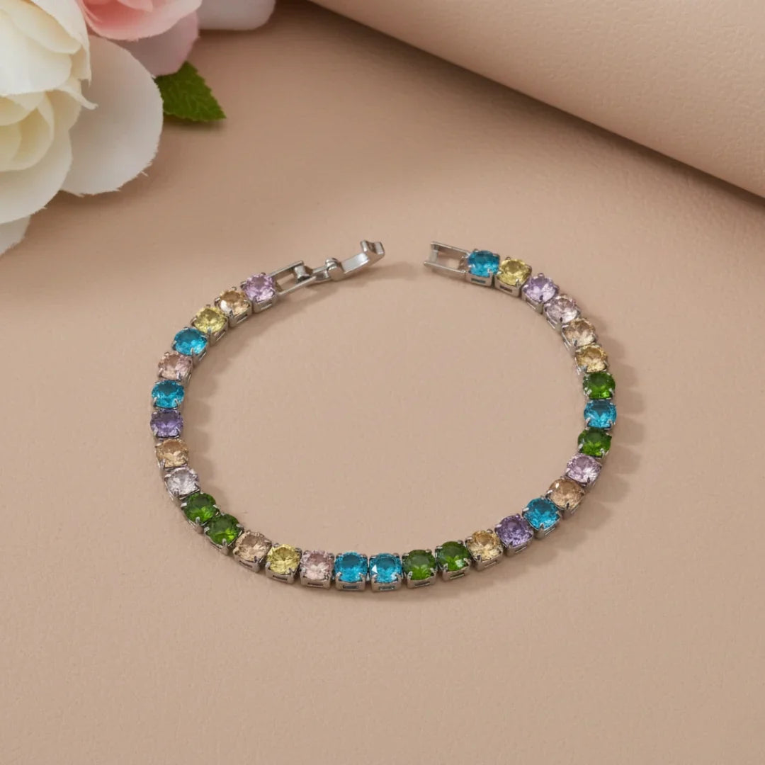 Multi-Color Gemstone Tennis Bracelet