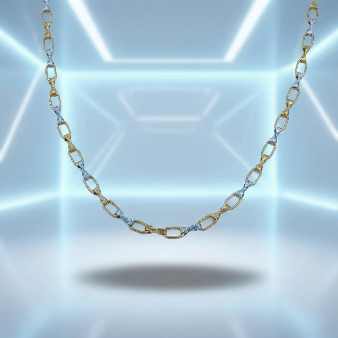 Dual Tone Rectangular Link Chain