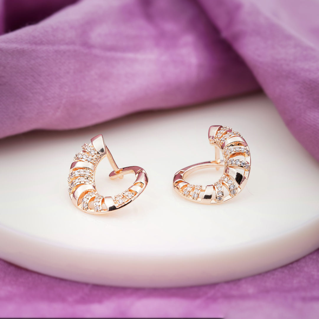Diamond Enamel Hoop Earrings