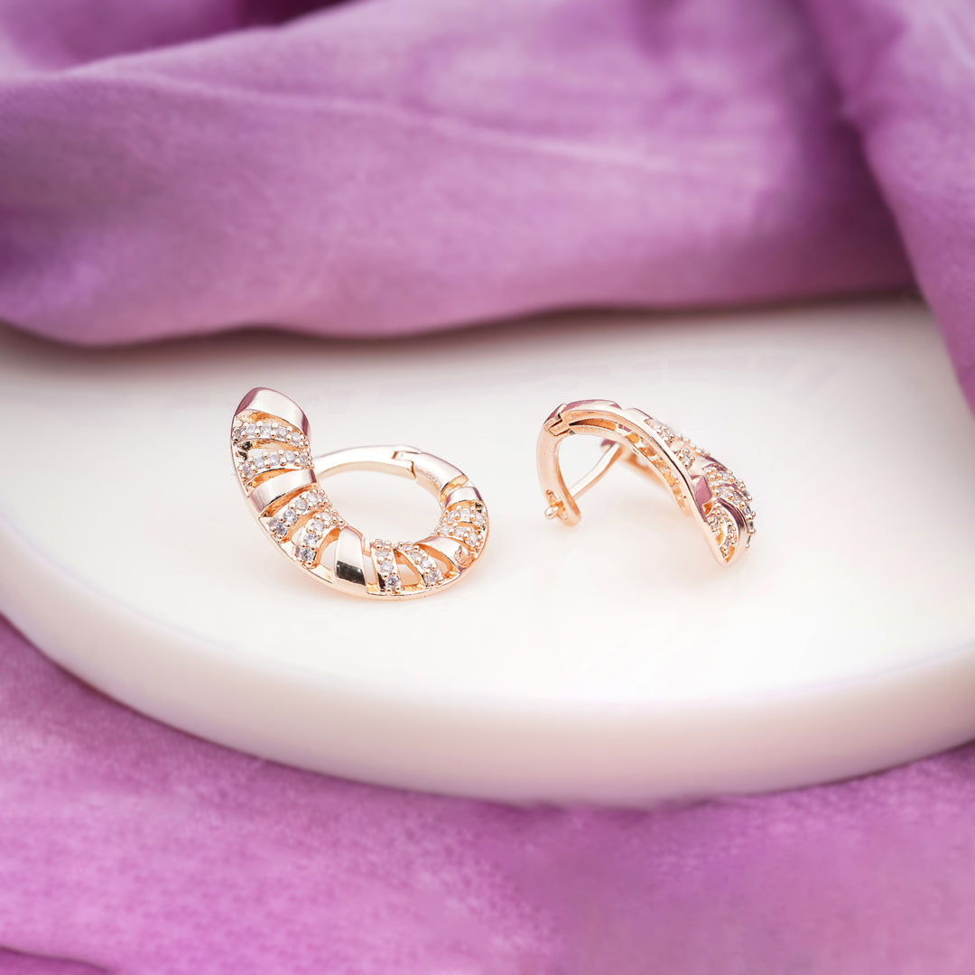 Diamond Enamel Hoop Earrings