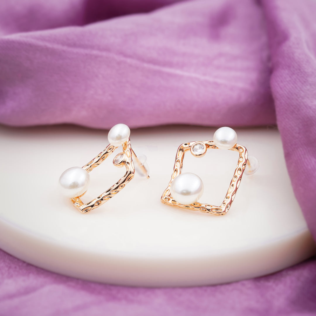 Square Pearl Earrings