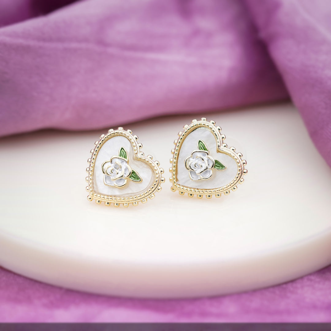 Opulent Heart Blossom Earrings