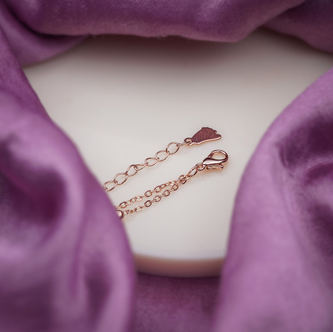 Aurora Crystal Circle Rose Gold Anklet