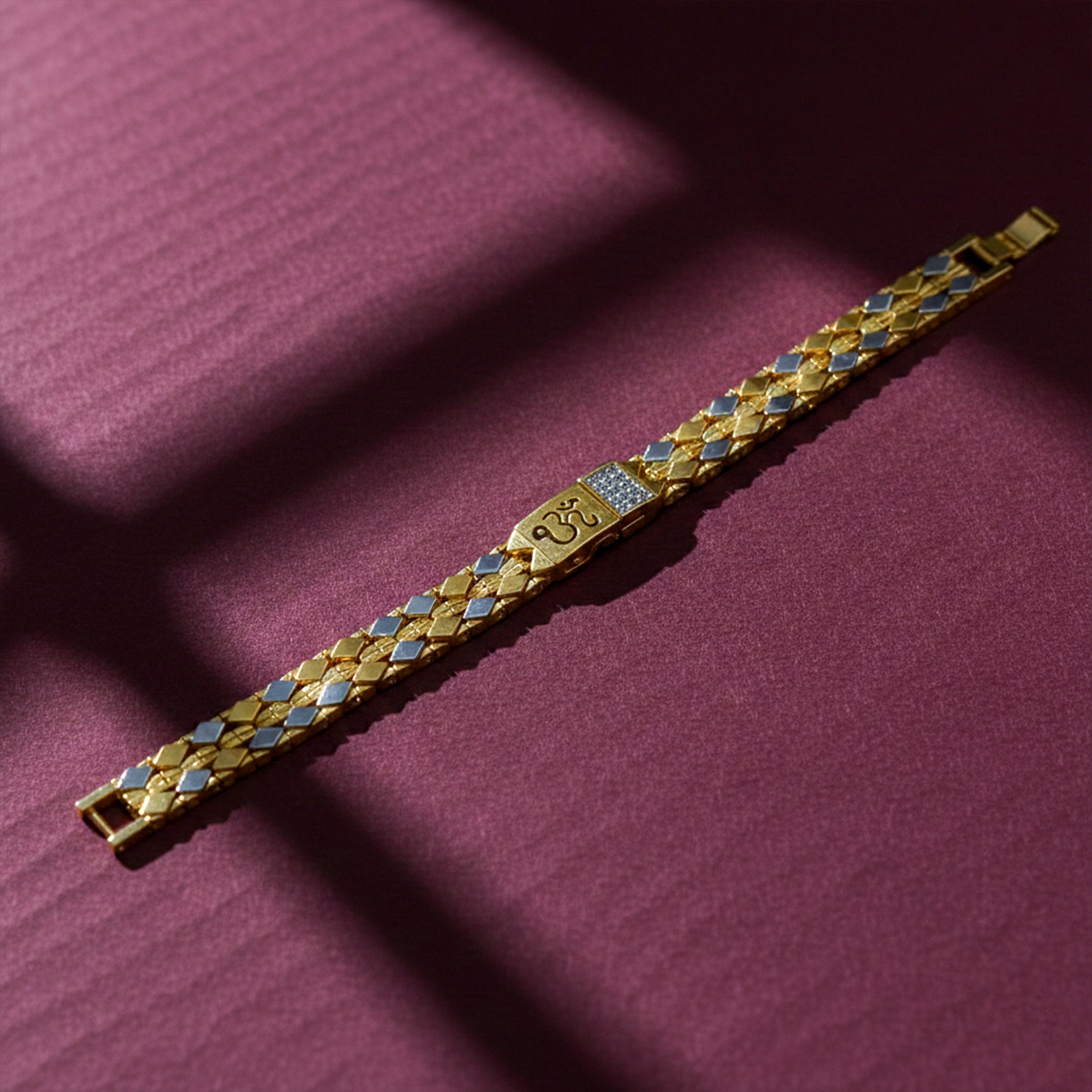 Elite Om Engraved Gold Bracelet