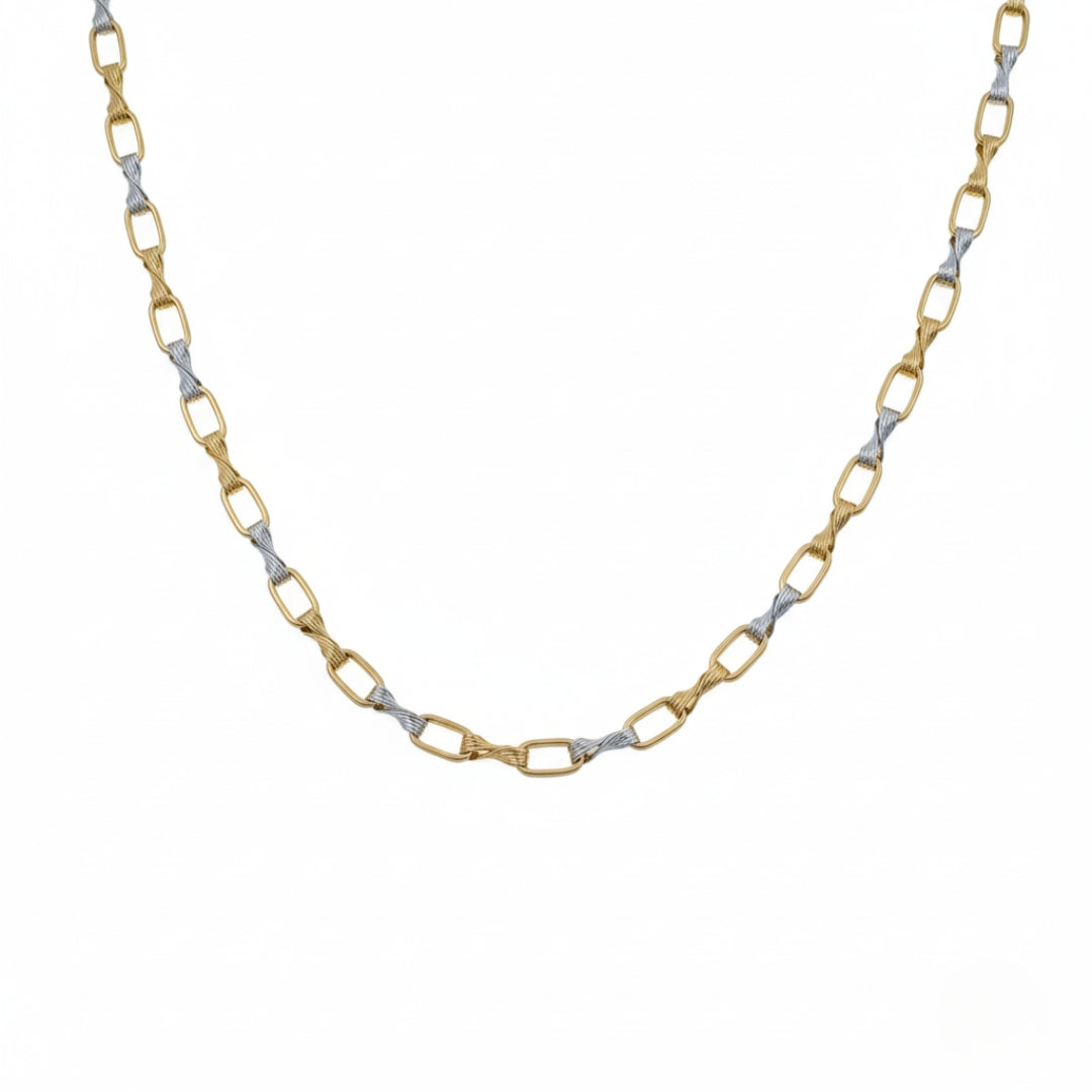 Dual Tone Rectangular Link Chain