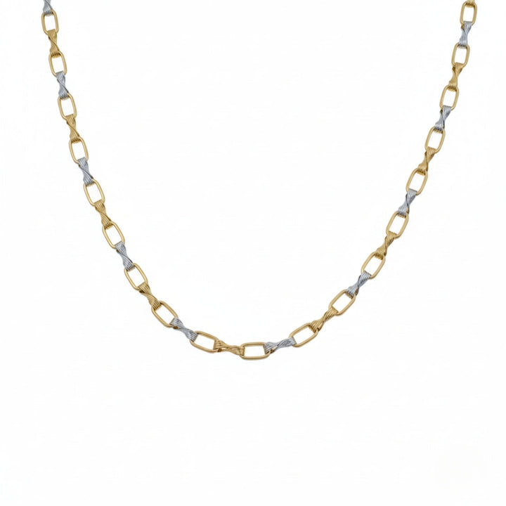 Dual Tone Rectangular Link Chain