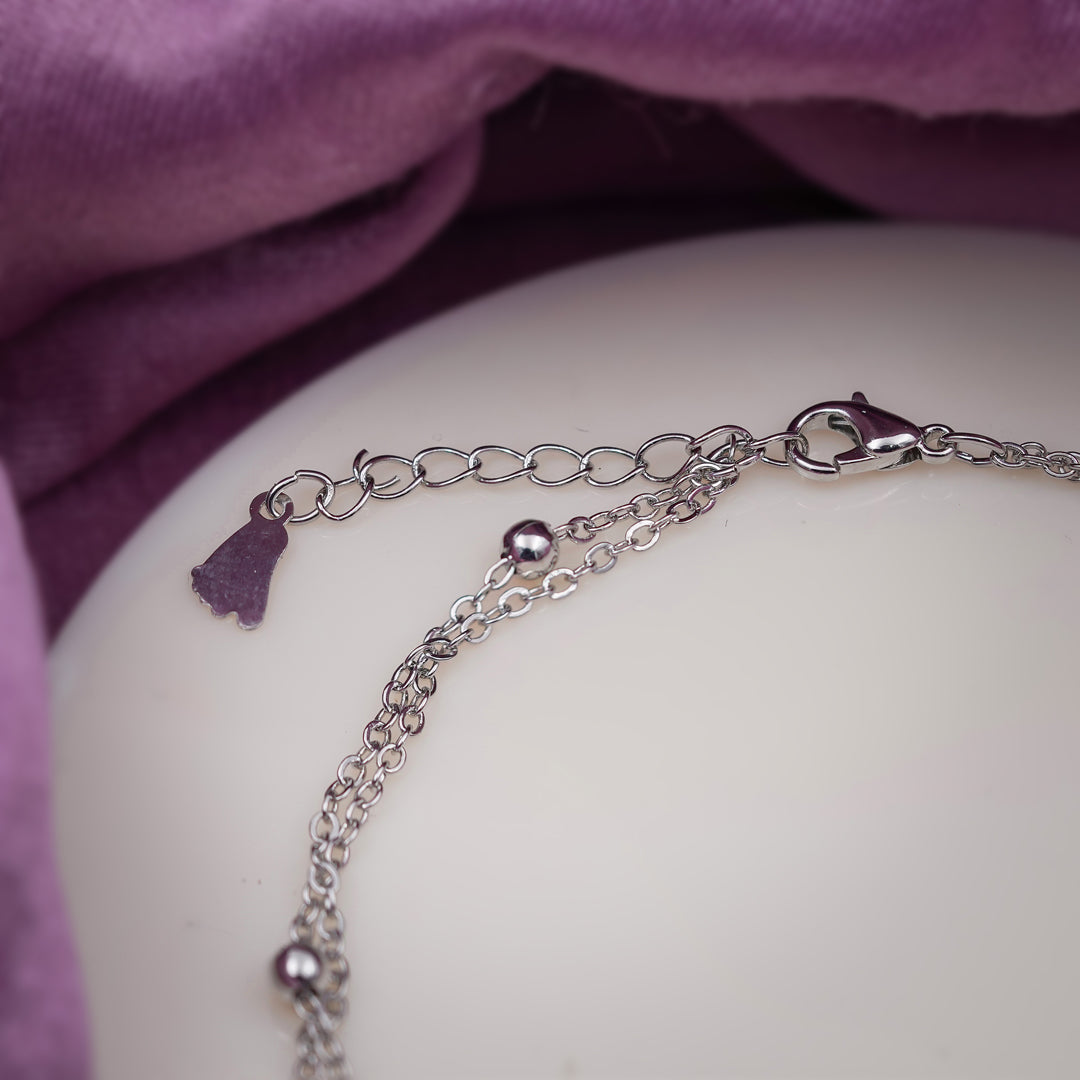 Minimalist Three Circle Silver Anklet