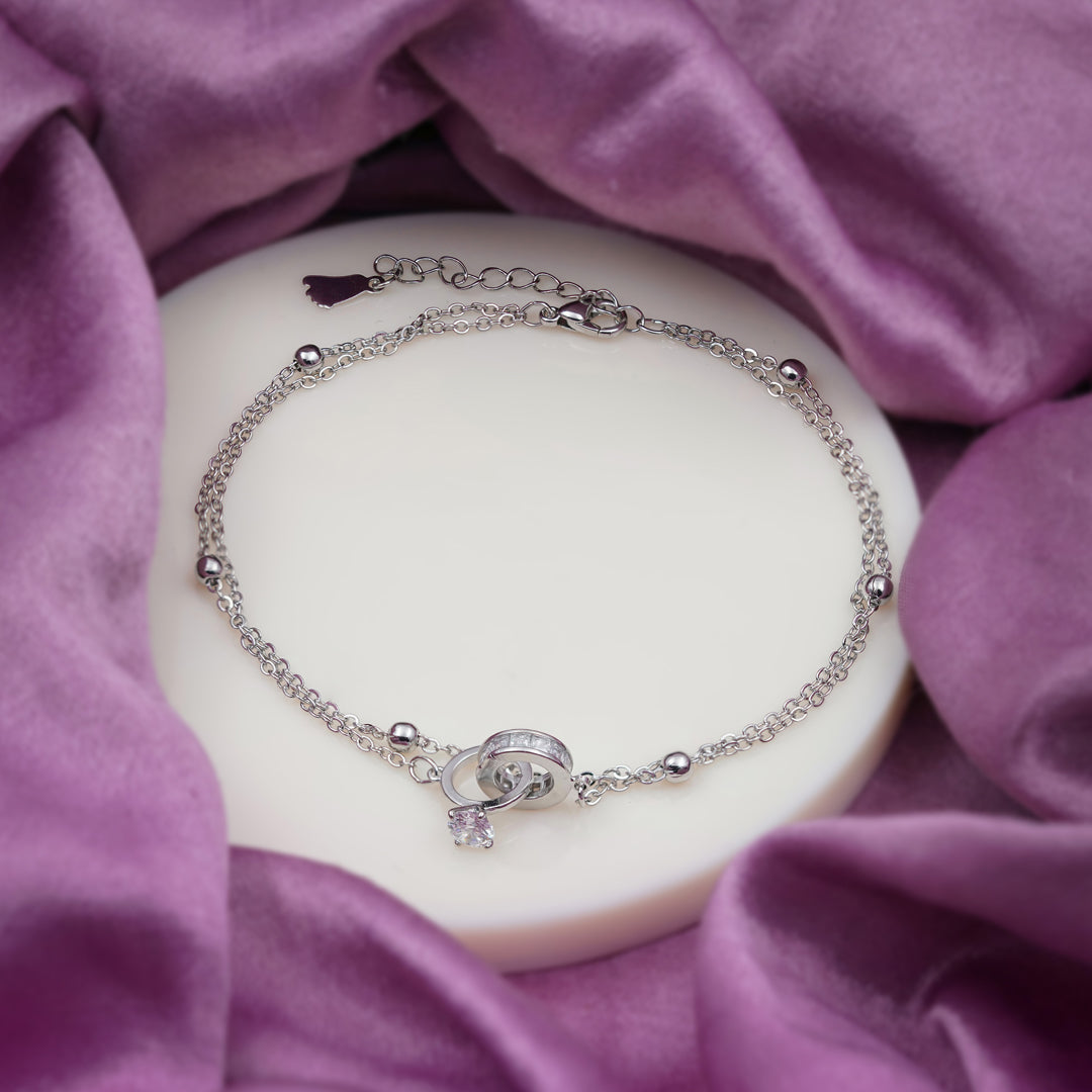 Celestial Knot Silver Anklet