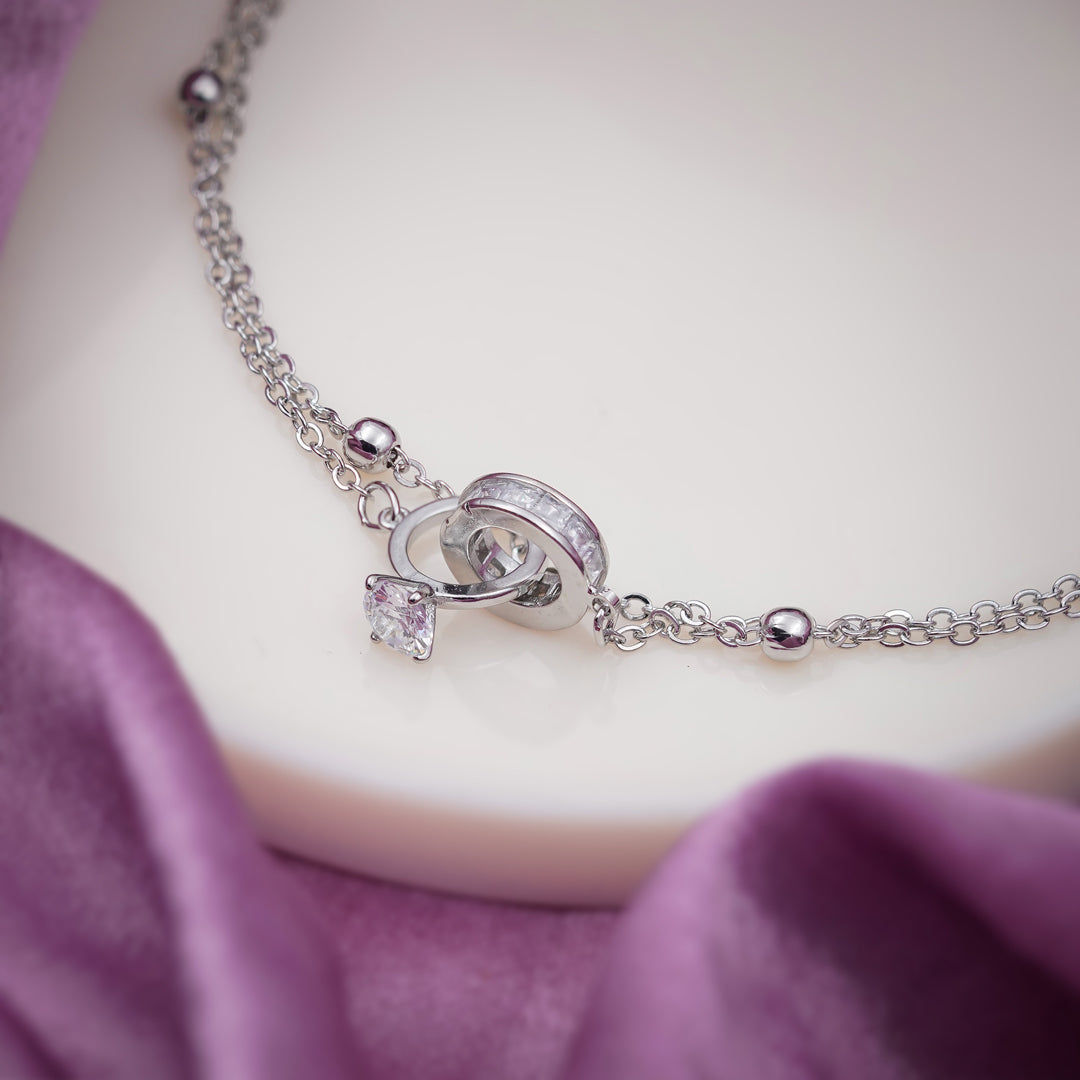 Celestial Knot Silver Anklet