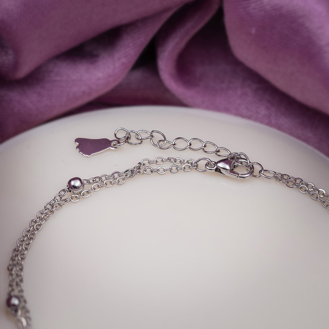 Celestial Knot Silver Anklet