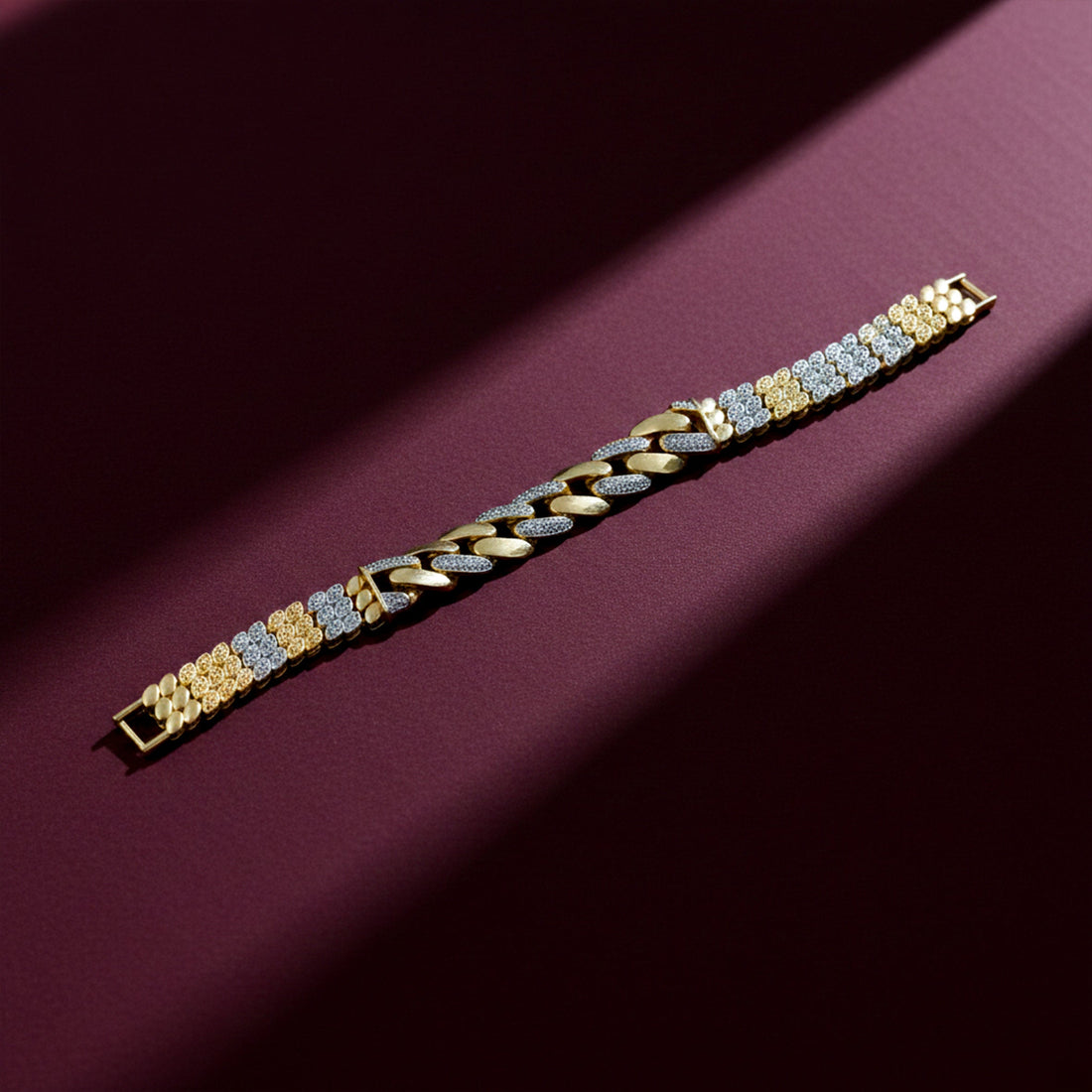 Iced Cuban Link Gold Bracelet