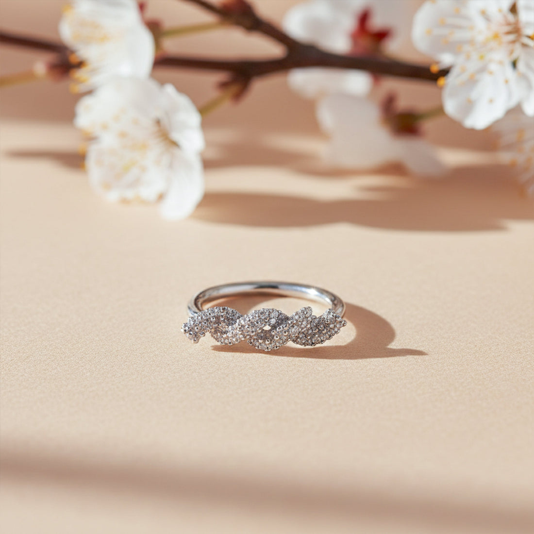 Wave Zircon Ring
