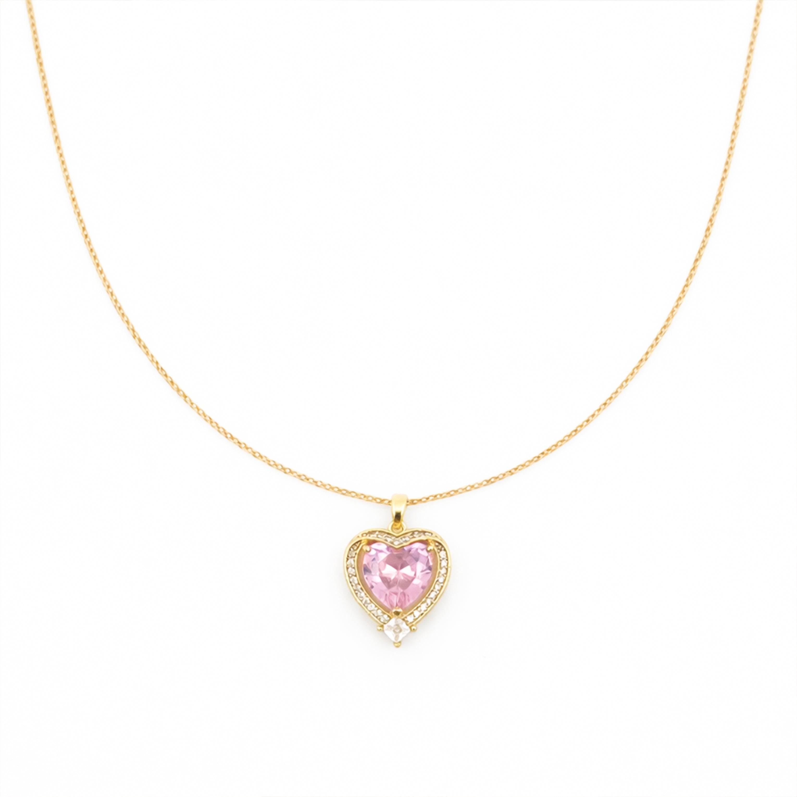 Luxpenny Pink Heart Diamond Necklace