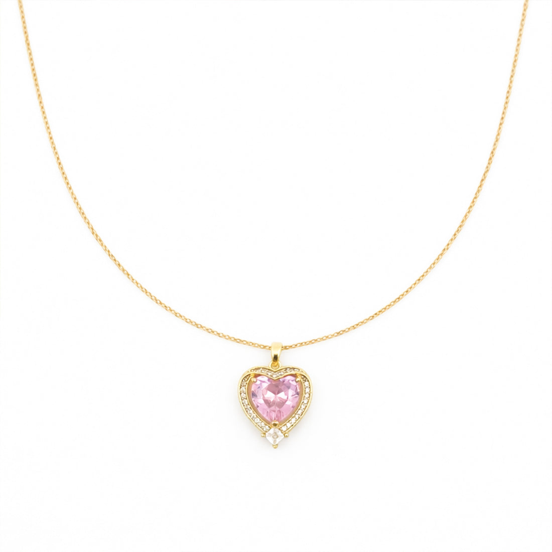 Luxpenny Pink Heart Diamond Necklace
