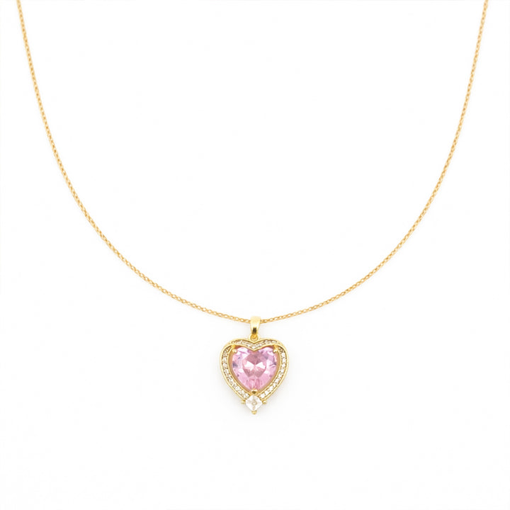 Luxpenny Pink Heart Diamond Necklace
