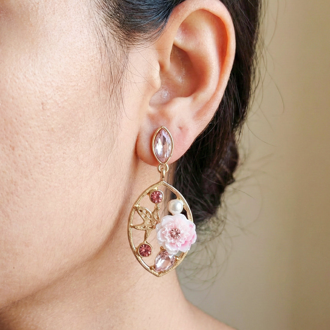 Pink Pearl Elegance Drops Earrings