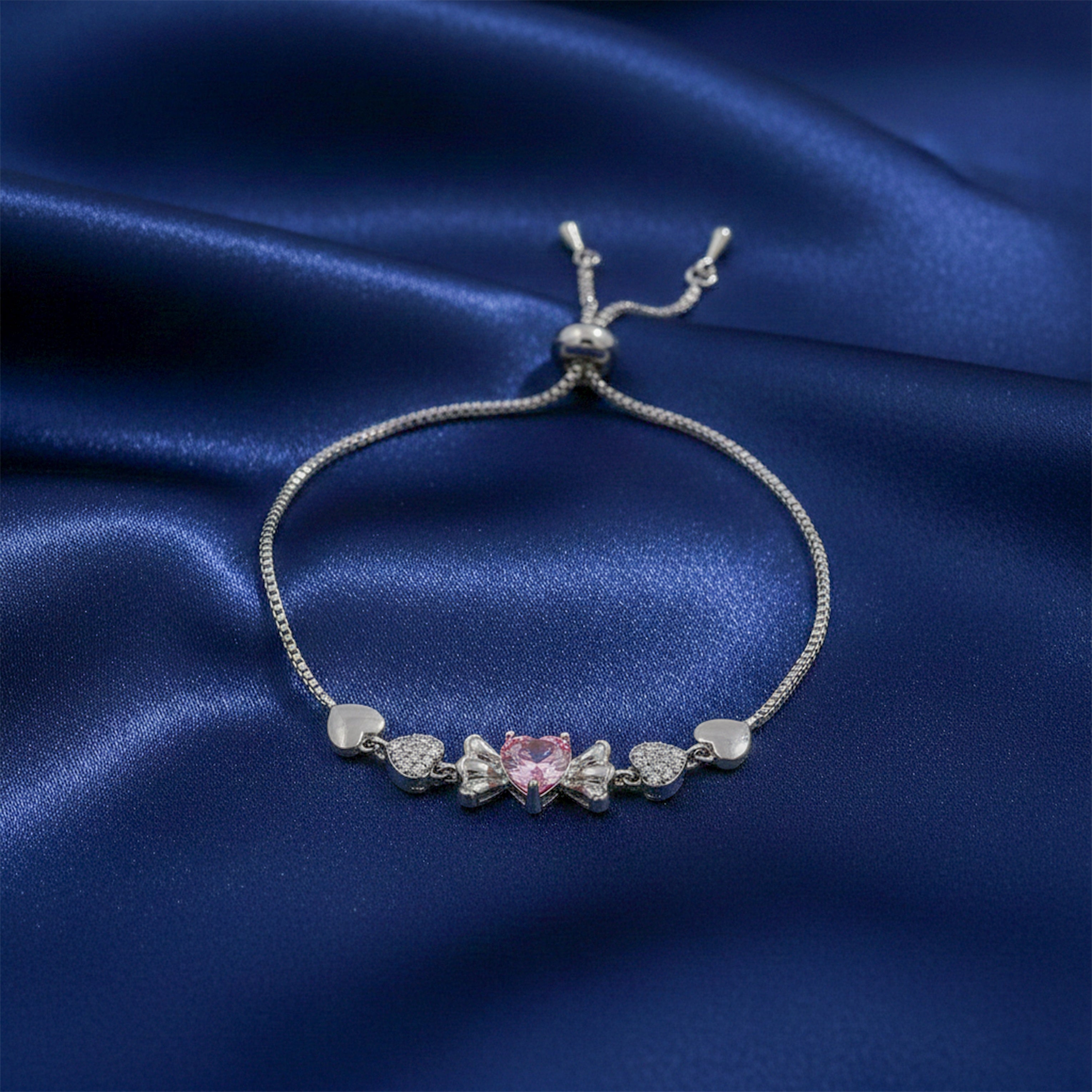 Cupid’s Pink Heart Diamond Bracelet