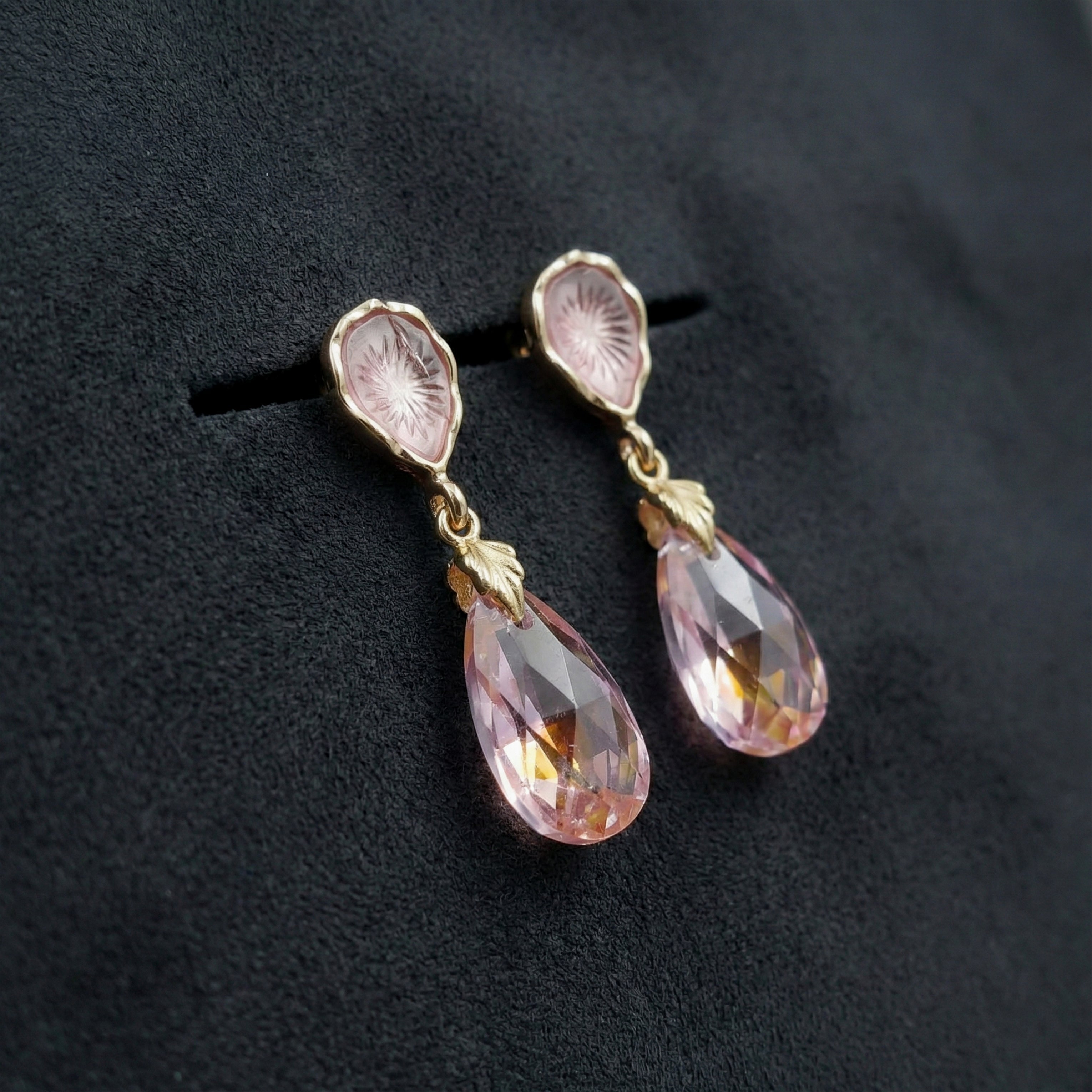 Pink Teardrop Elegance Earrings