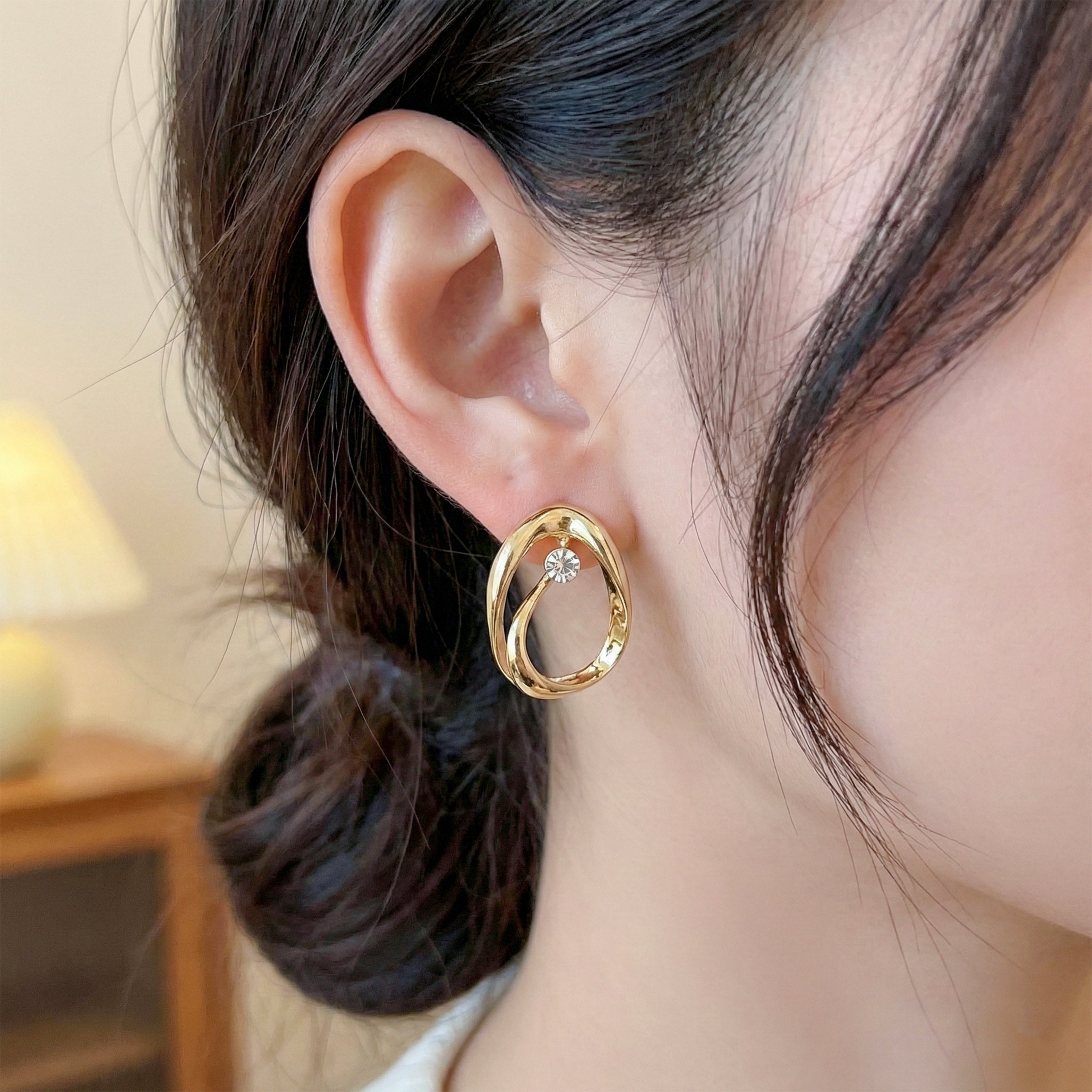 Orbit Diamond Gold Earrings