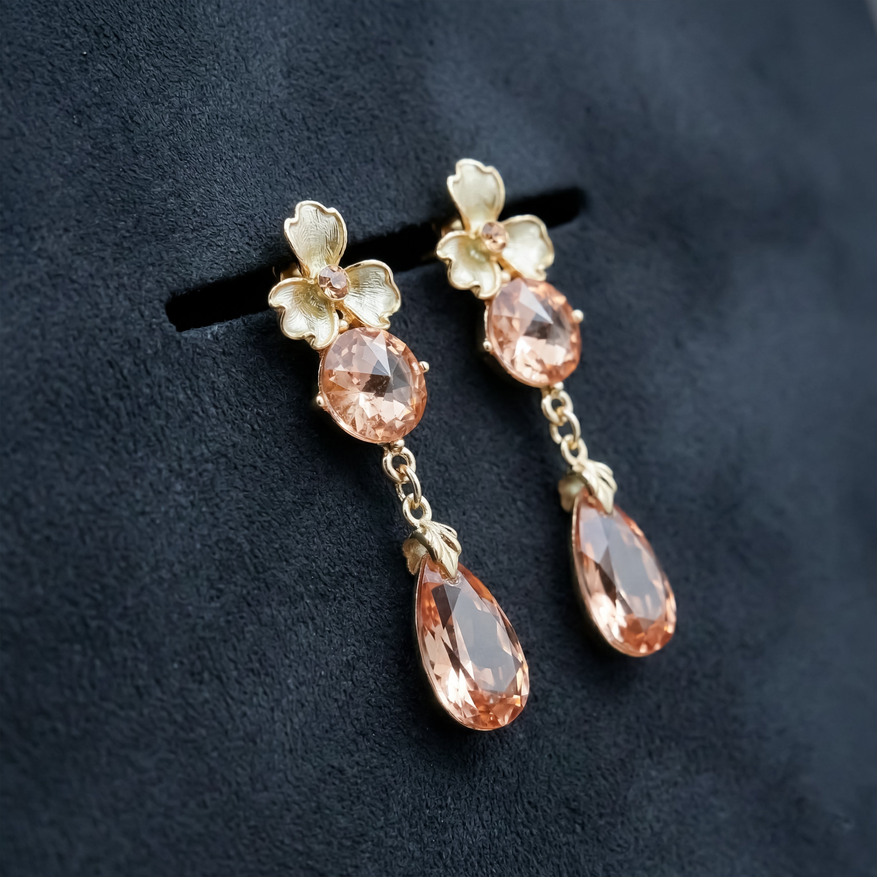 Peach Glow Luxe Danglers Earrings