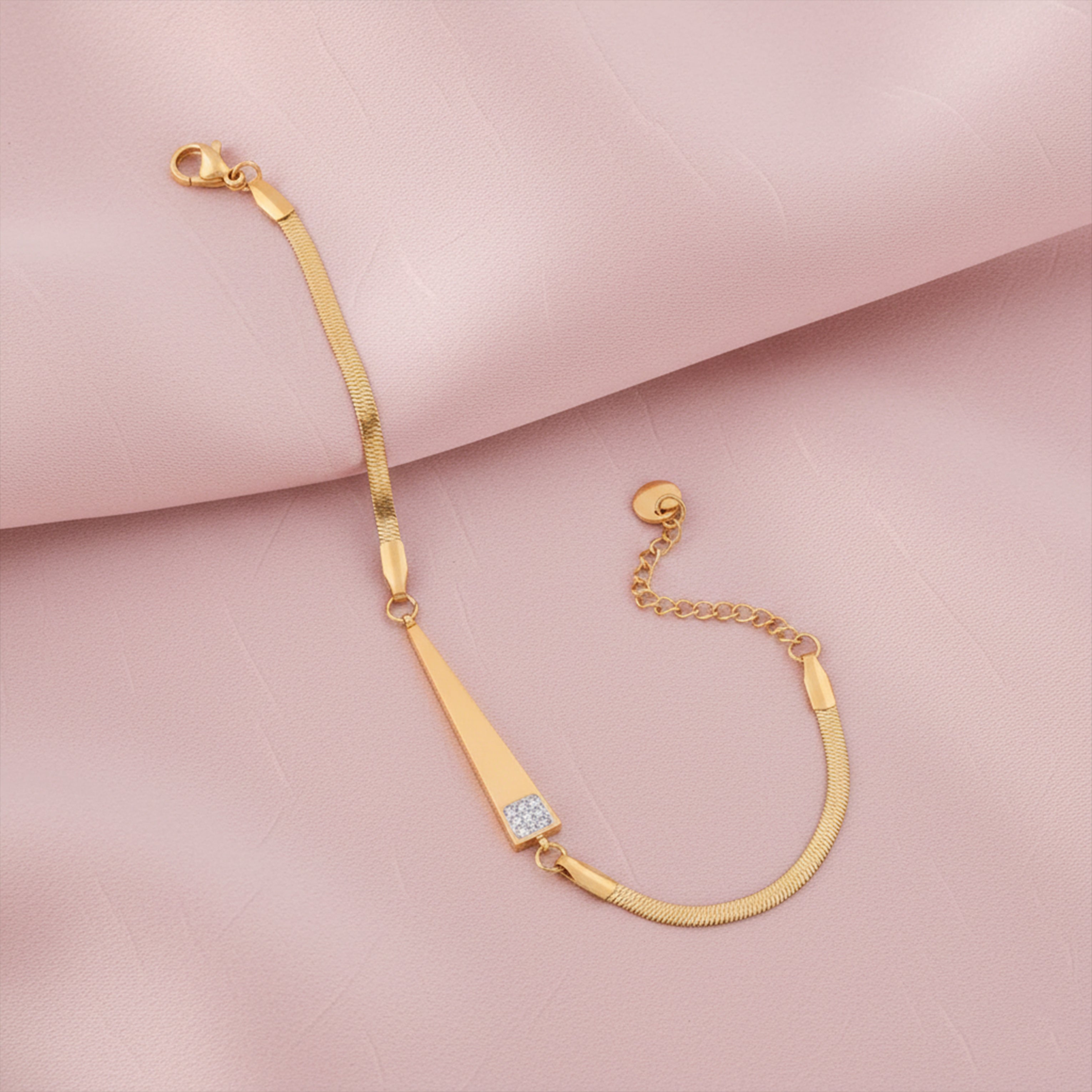 Imperial Gold Bar Snake Chain Bracelet