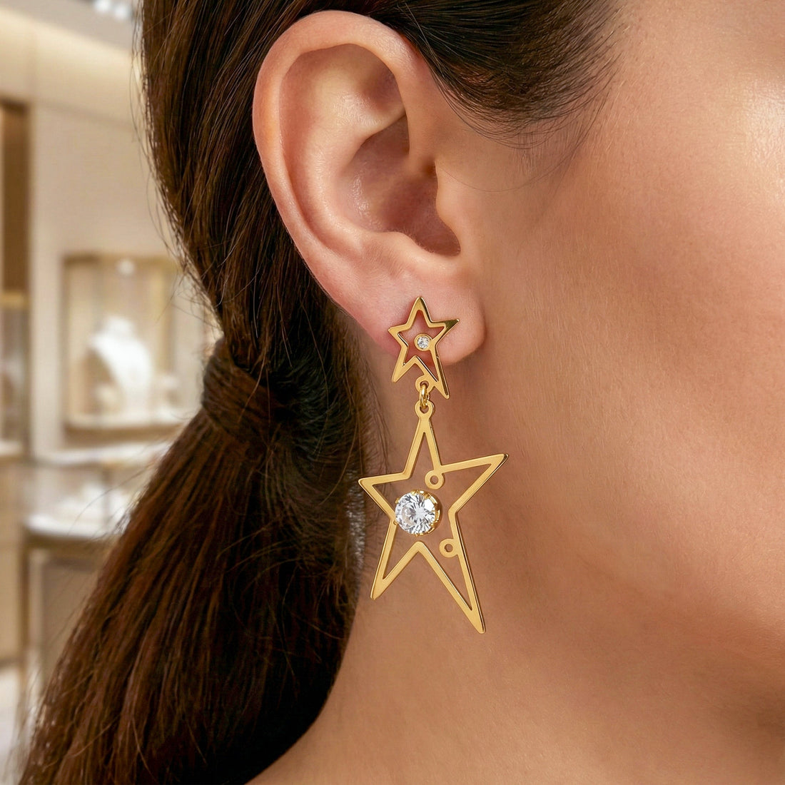 Galaxy Star Dangle Earrings