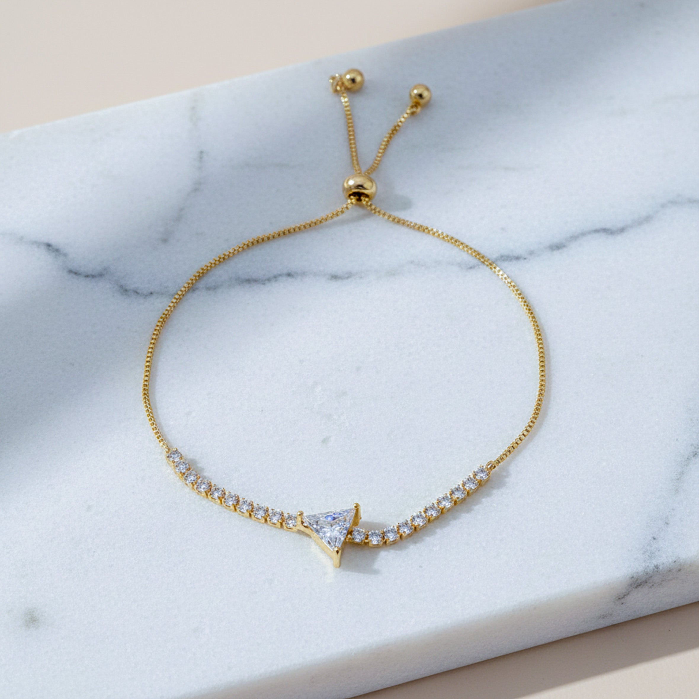 Trinity Diamond Triangle Bracelet