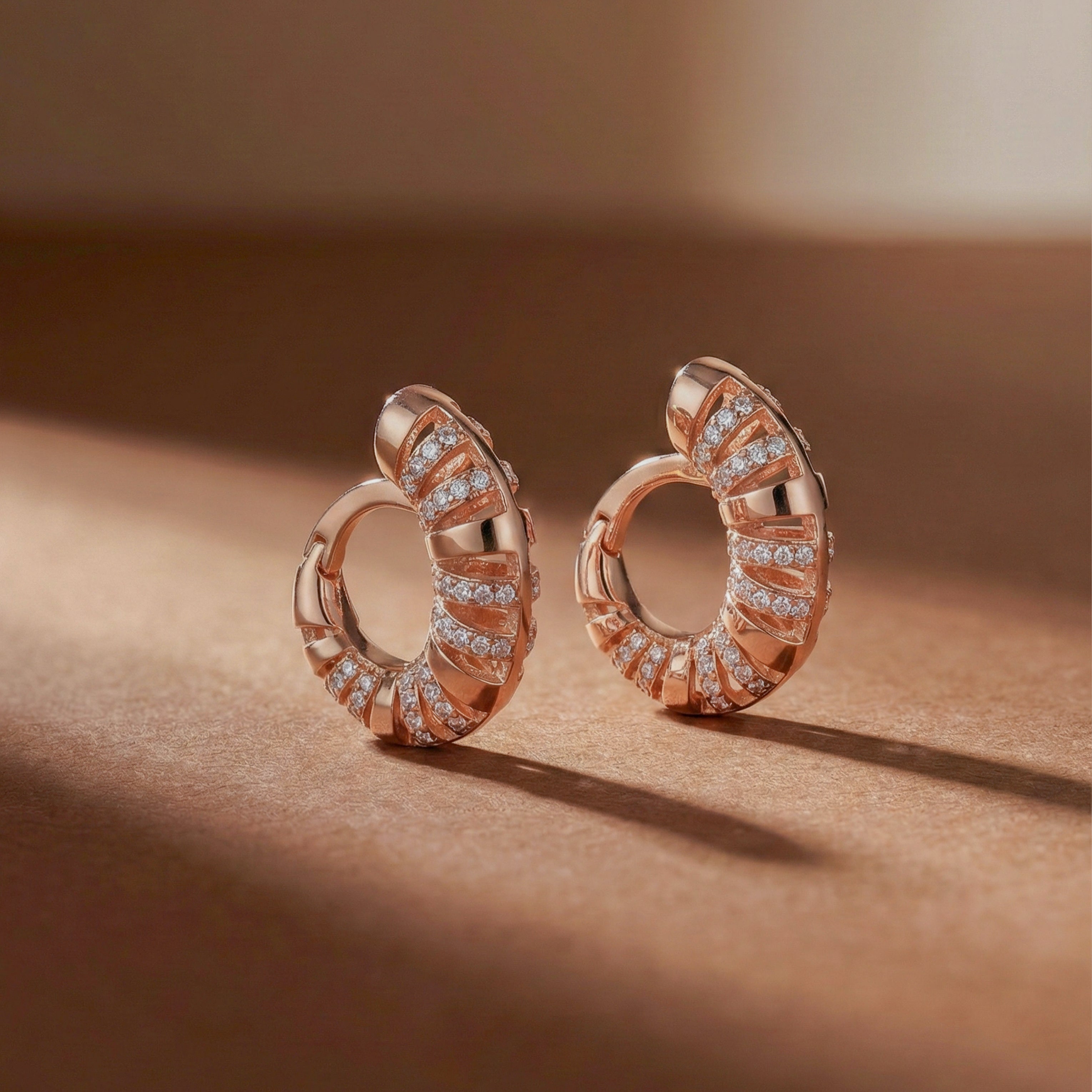 Diamond Enamel Hoop Earrings