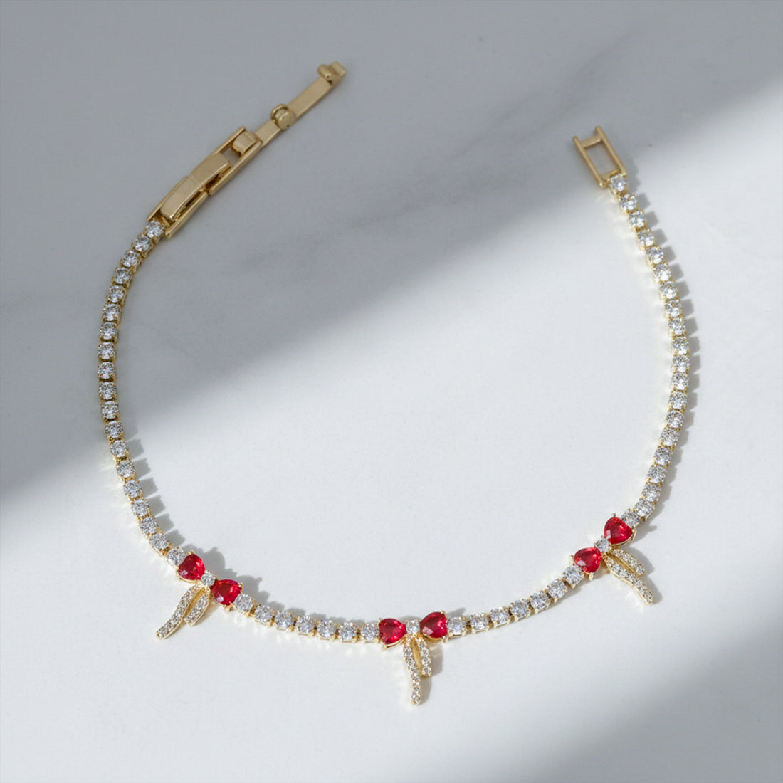 Crimson Luxe Diamond Bracelet