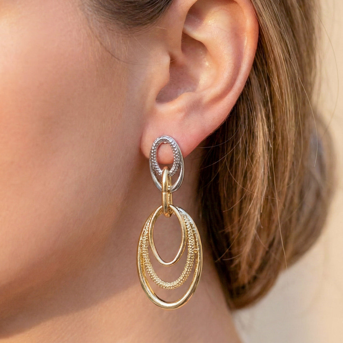 Aurora Luxe Double Oval Drop Earrings