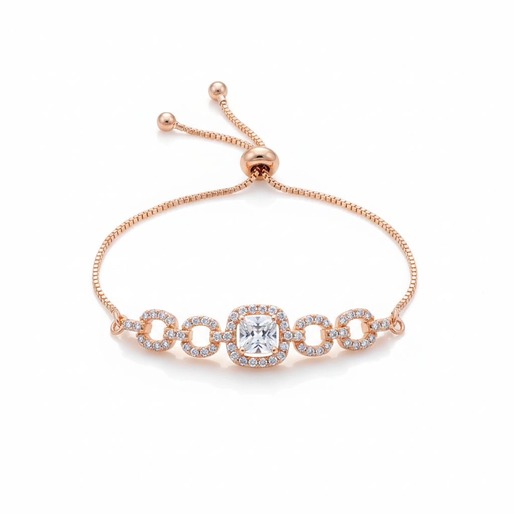 Cubic Zirconia Adjustable Slider Bracelet