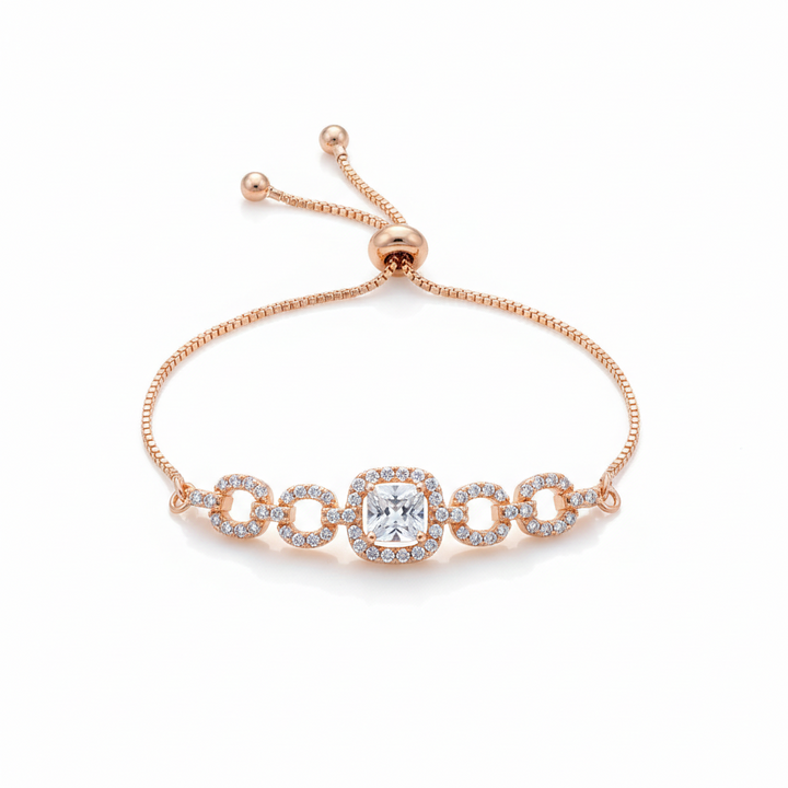 Cubic Zirconia Adjustable Slider Bracelet