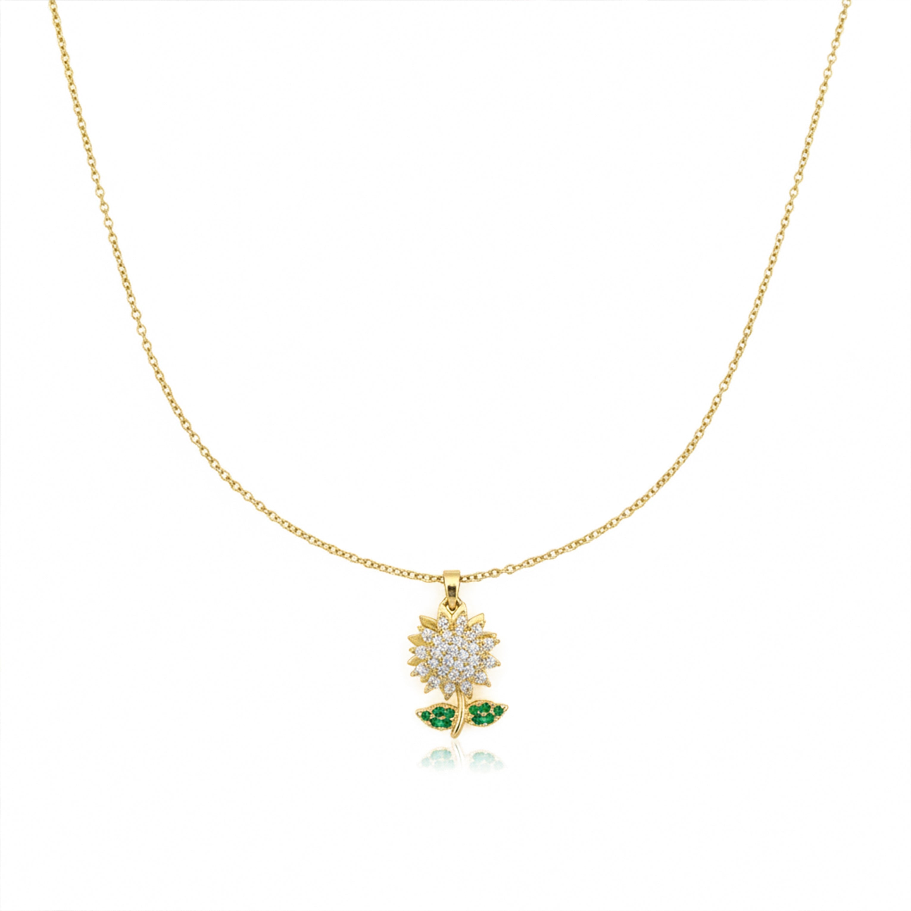 Sunflower Gold Pendant Necklace
