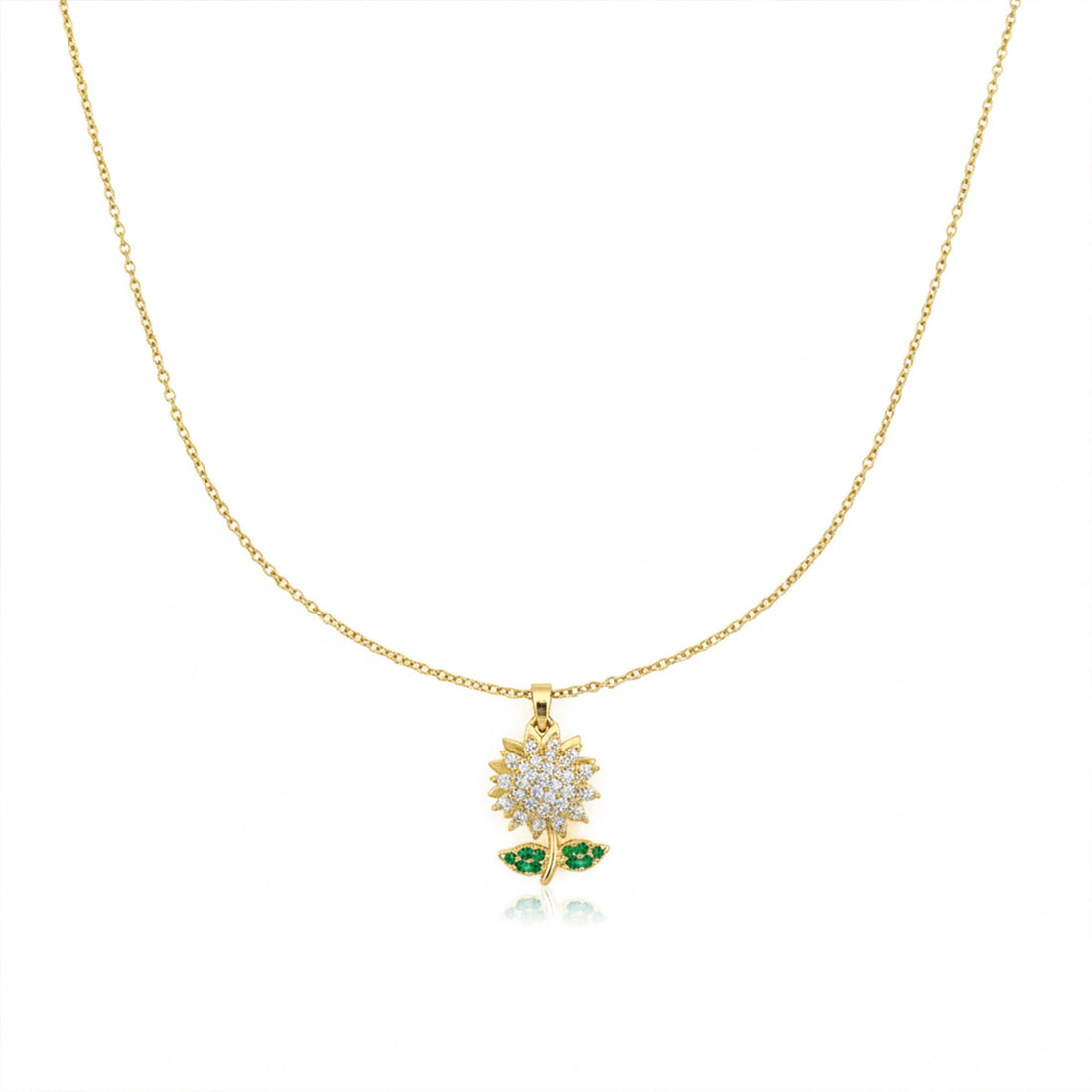 Sunflower Gold Pendant Necklace