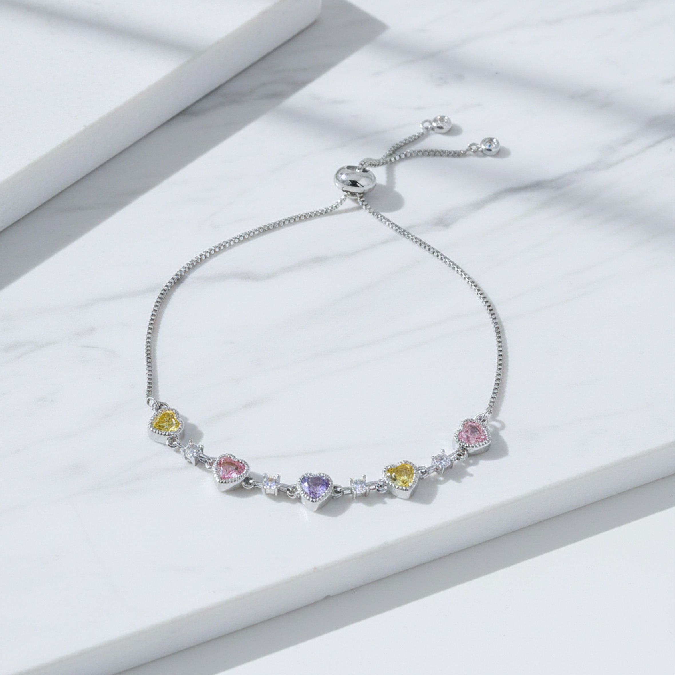 Aurielle Rainbow Heart Elegance Bracelet