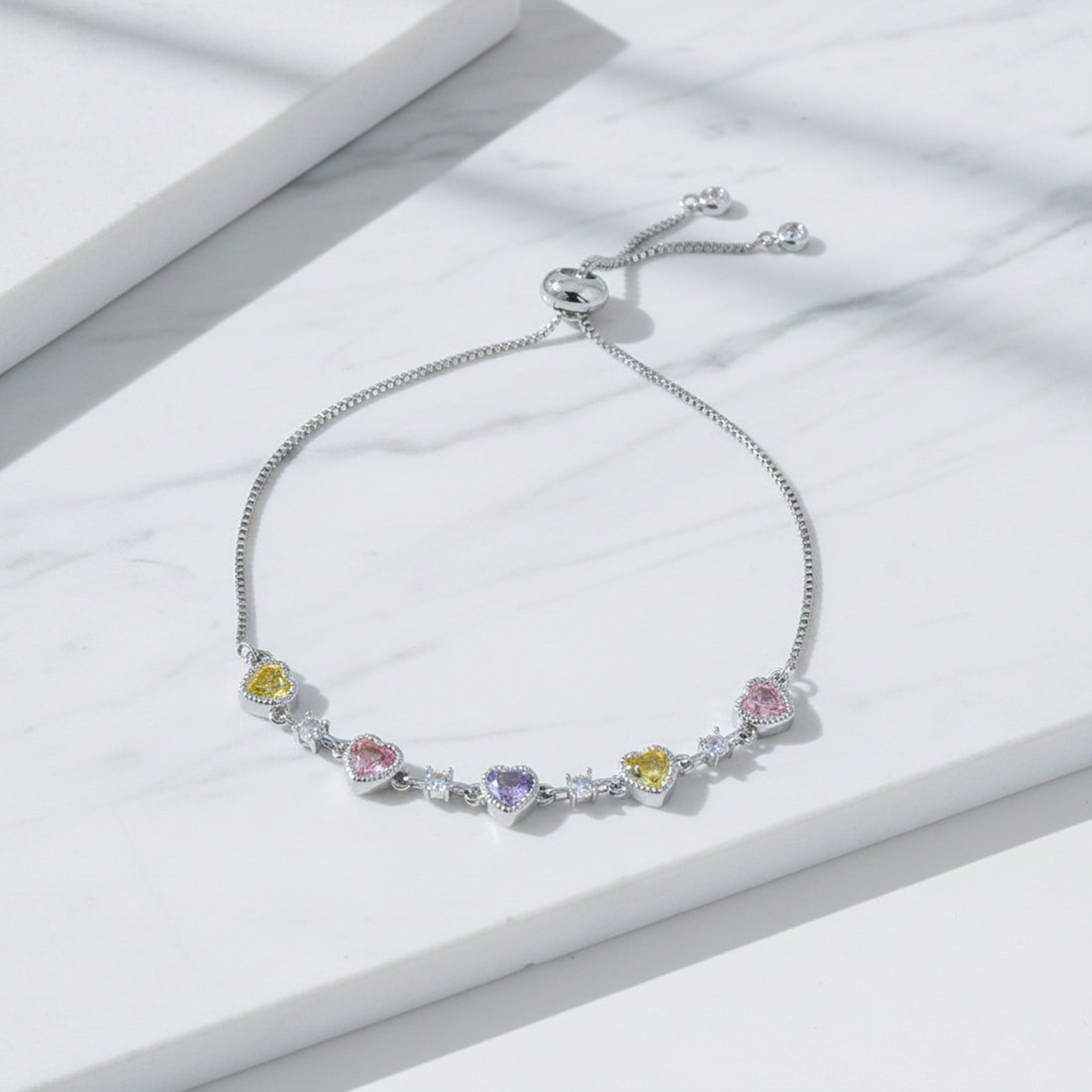 Aurielle Rainbow Heart Elegance Bracelet