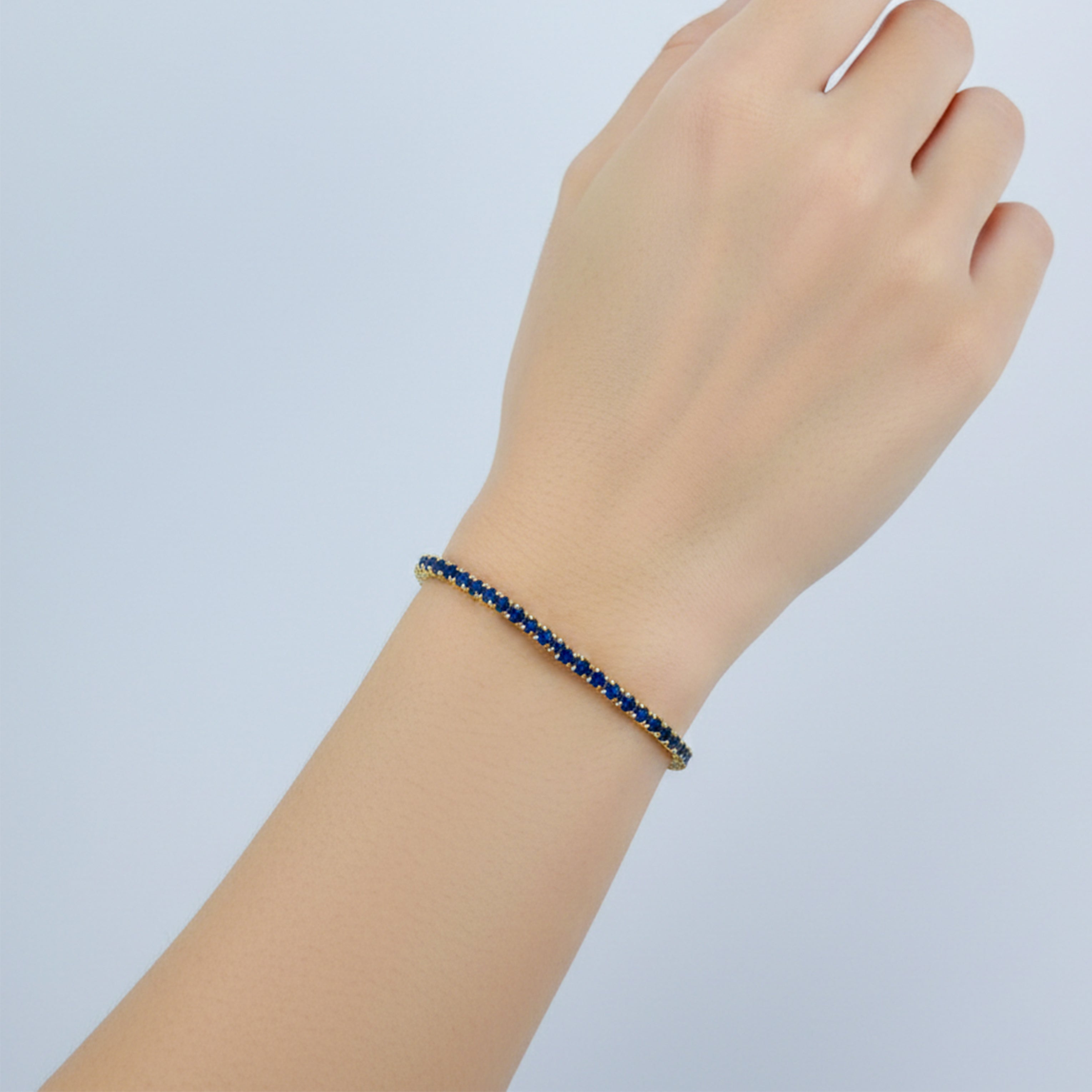 Azure Elegance Diamond Tennis Bracelet