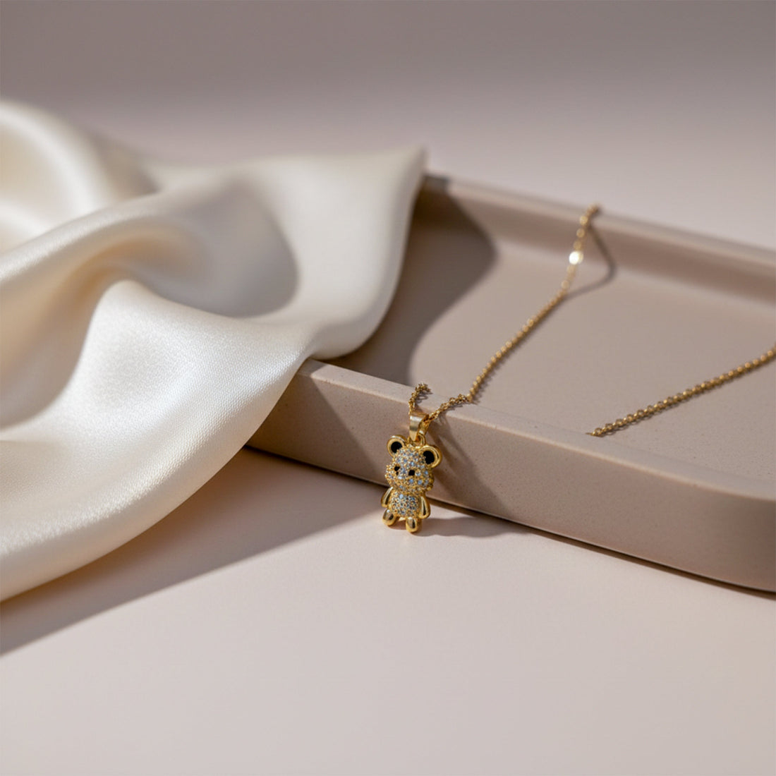 Teddy Bear Gold Necklace