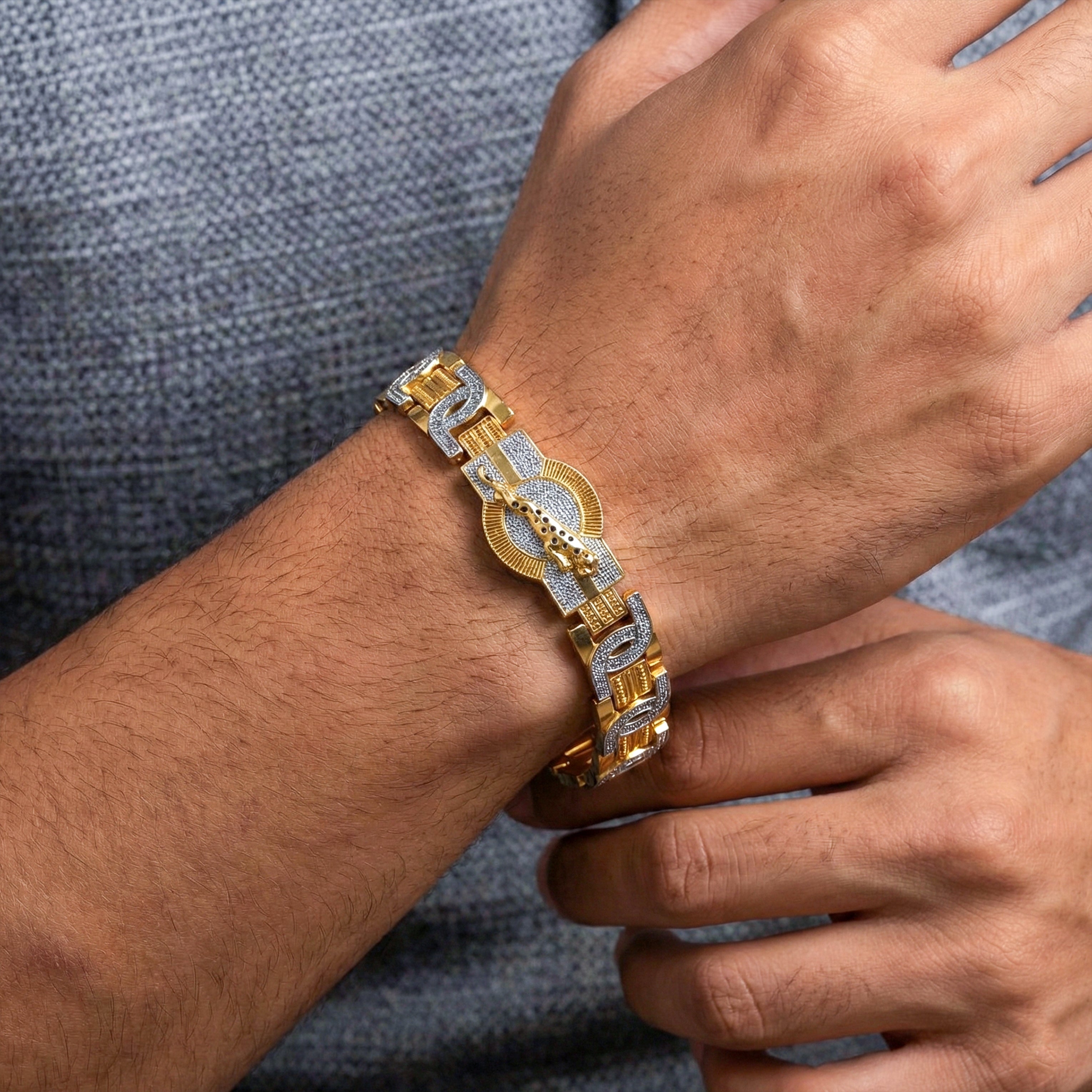 Crown Iced Gold Bracelet