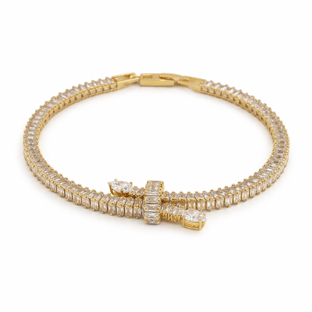 Infinity Ribbon Diamond Tennis Bracelet