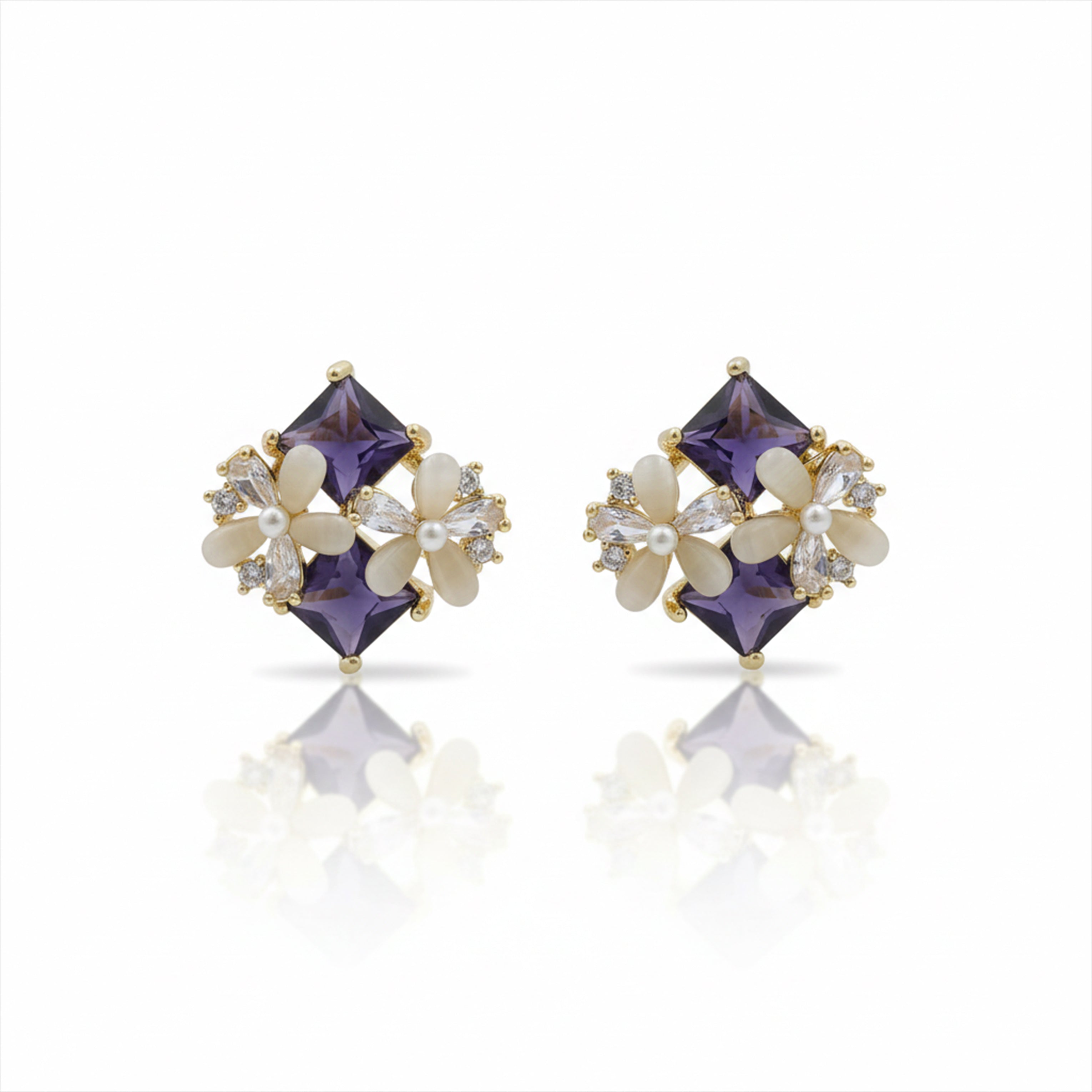 Royal Pushp Moti Stone Earrings