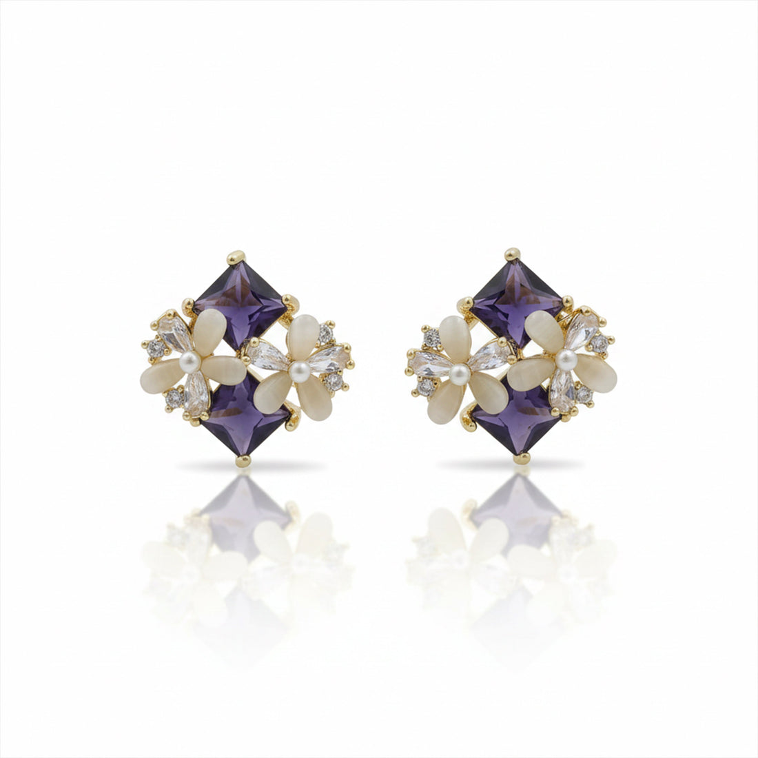 Royal Pushp Moti Stone Earrings