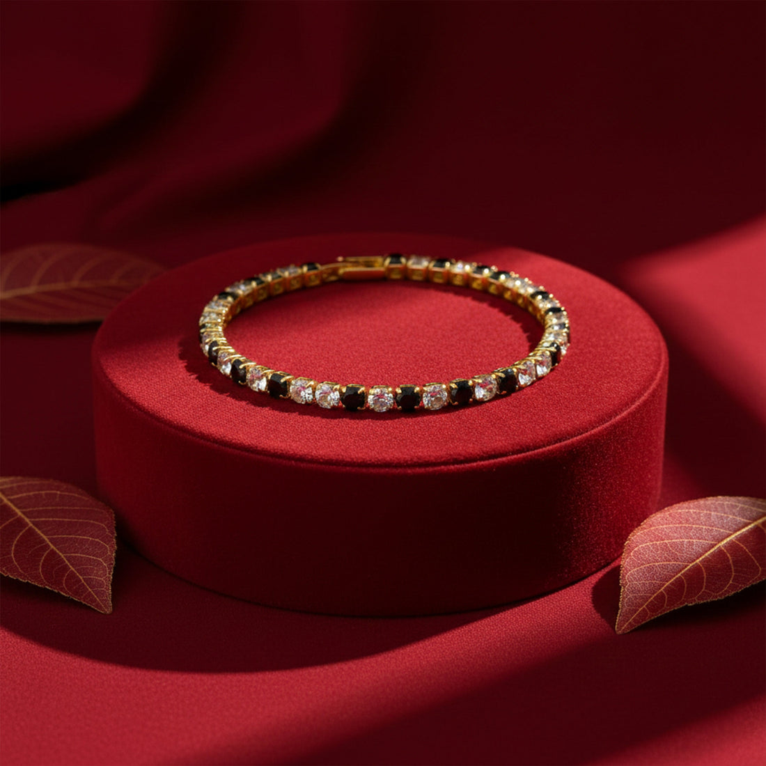 Black & Gold Imperial Tennis Bracelet