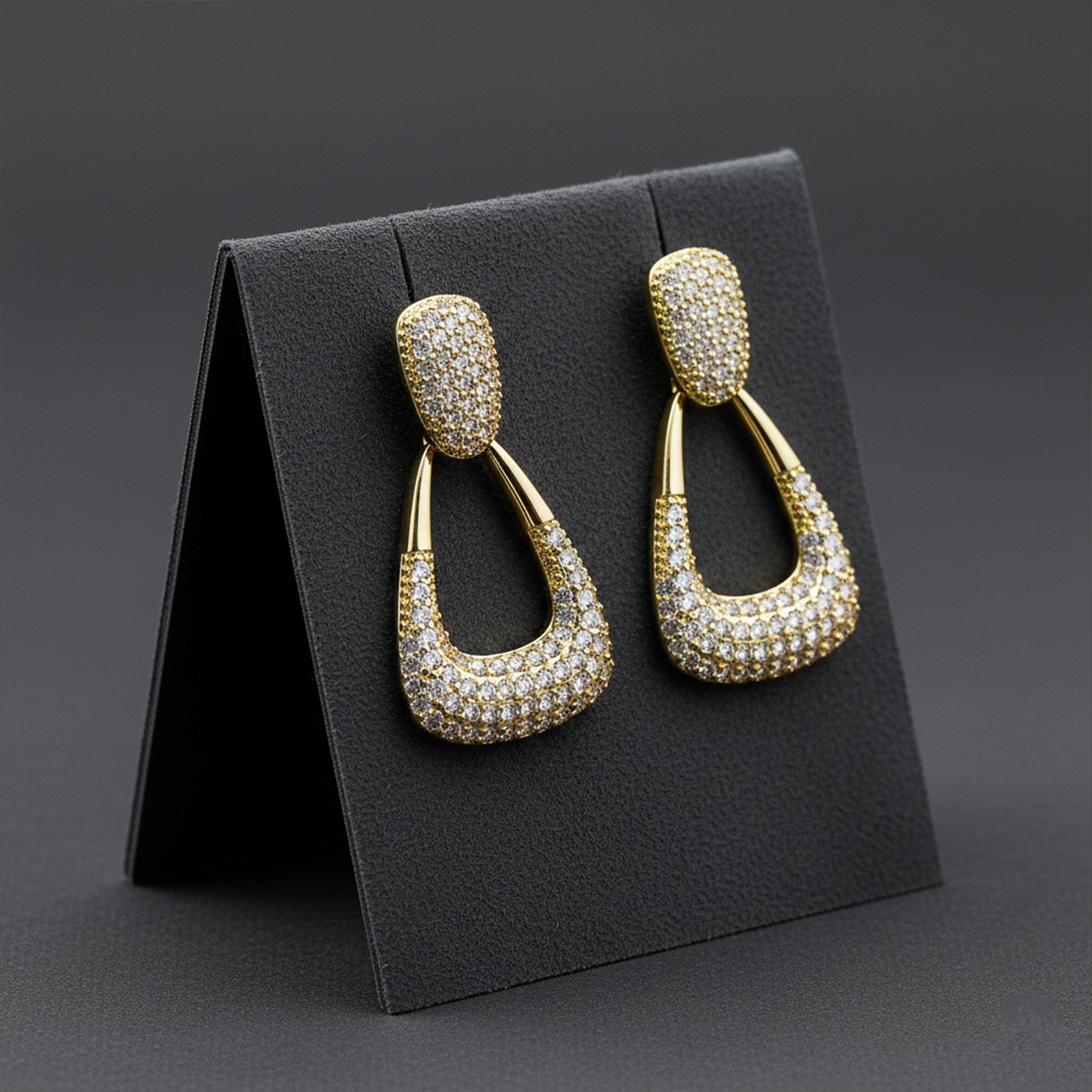Luxe Zircon Drop Hoop Earrings