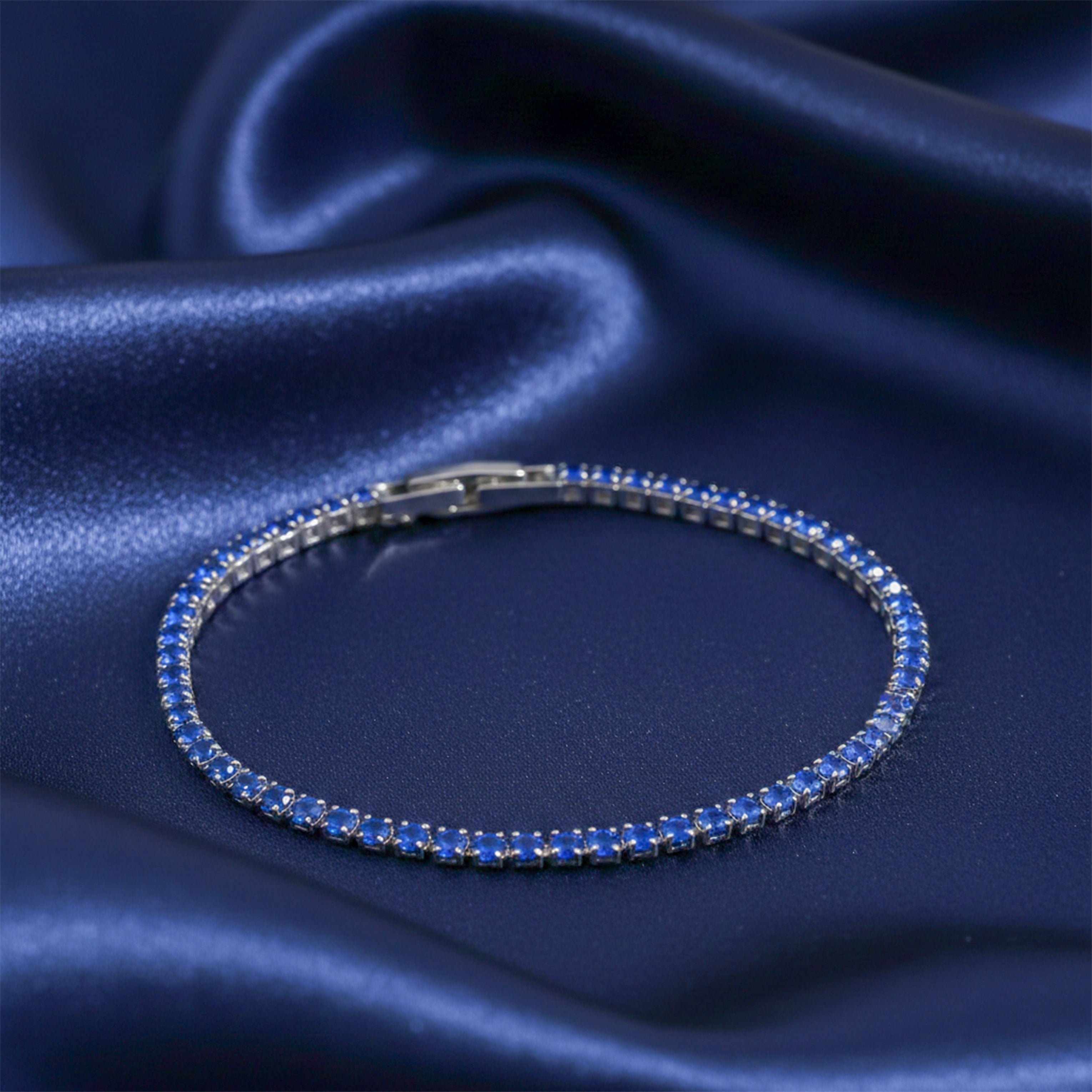 Azure Sapphire Tennis Bracelet