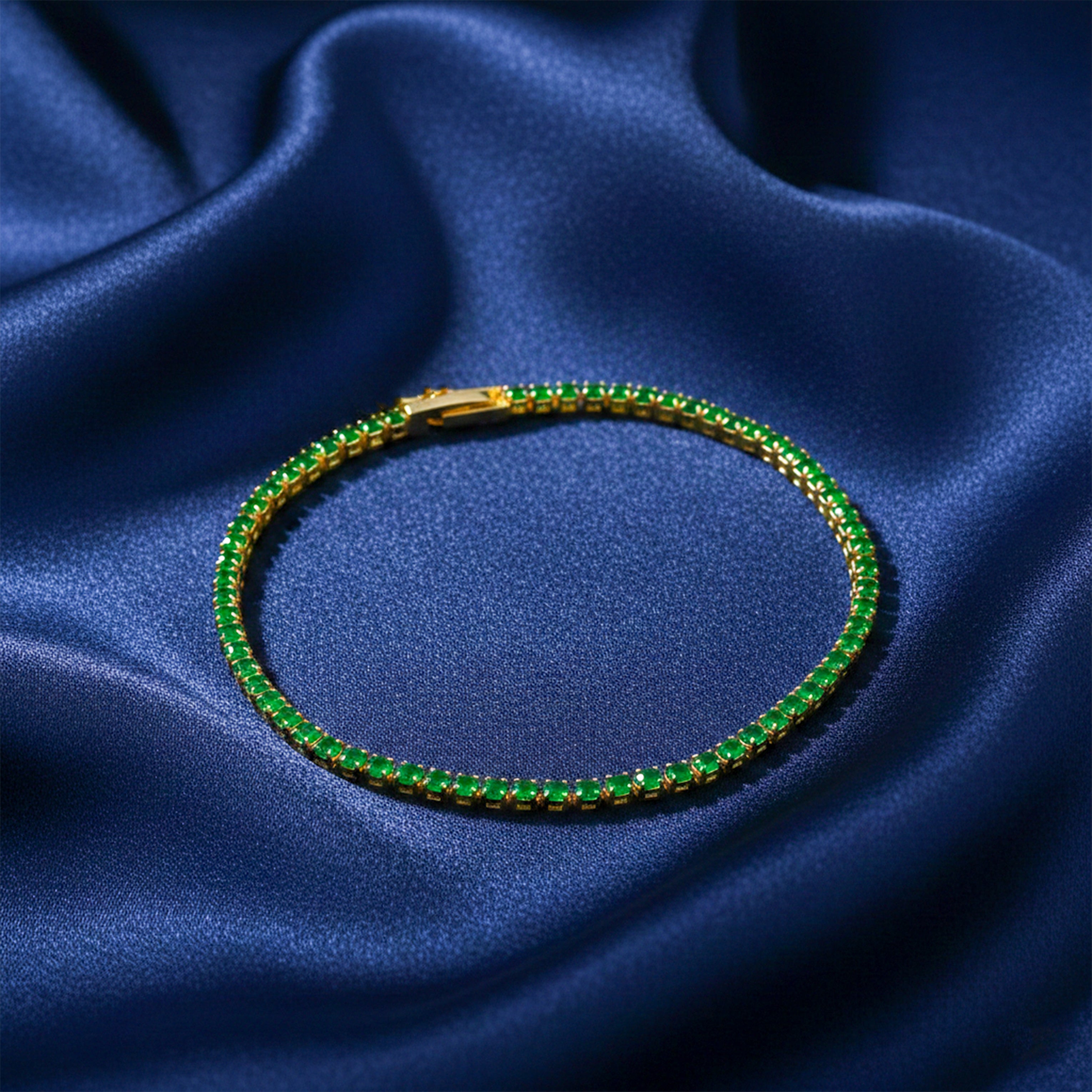 Green Emerald Tennis Bracelet