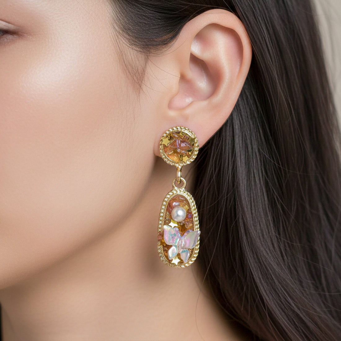 Aurora Butterfly Pearl Earrings